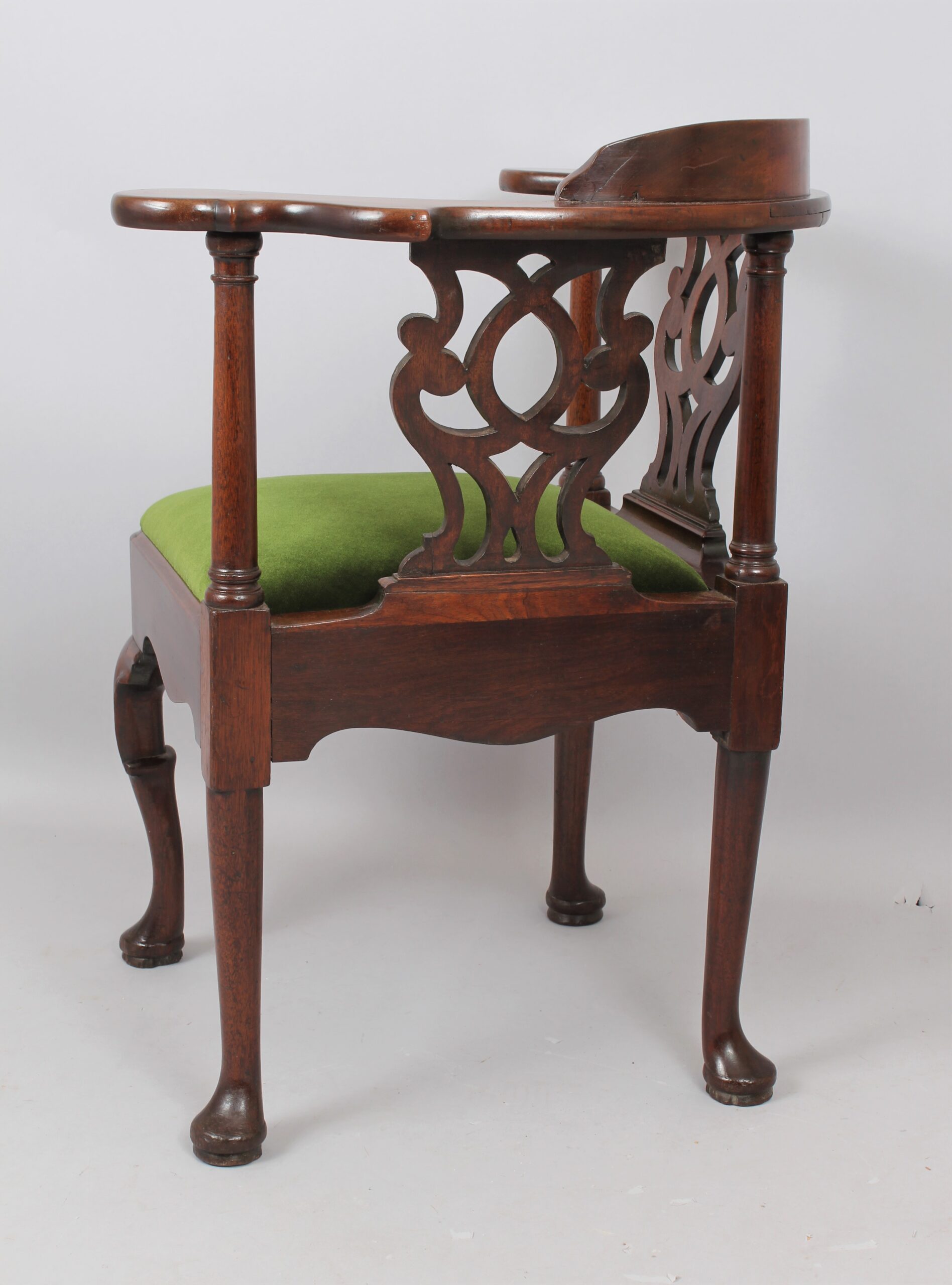 A George II ‘red walnut’ corner chair