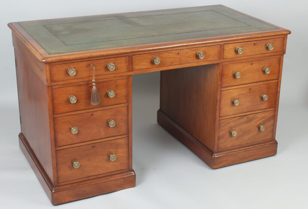 George IV period mahogany knee-hole desk