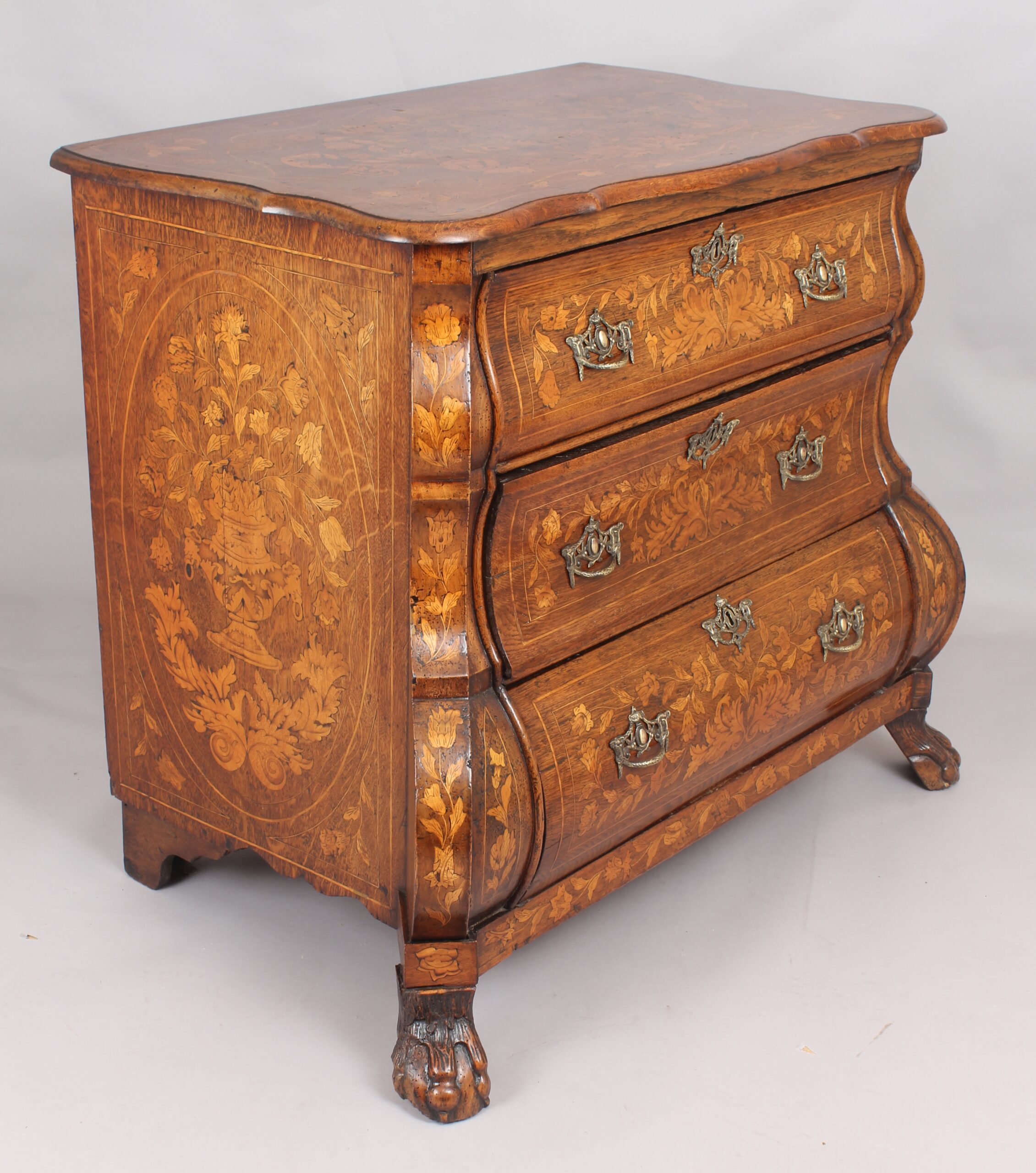 Eighteenth century Dutch walnut and marquetry chest-of-drawers