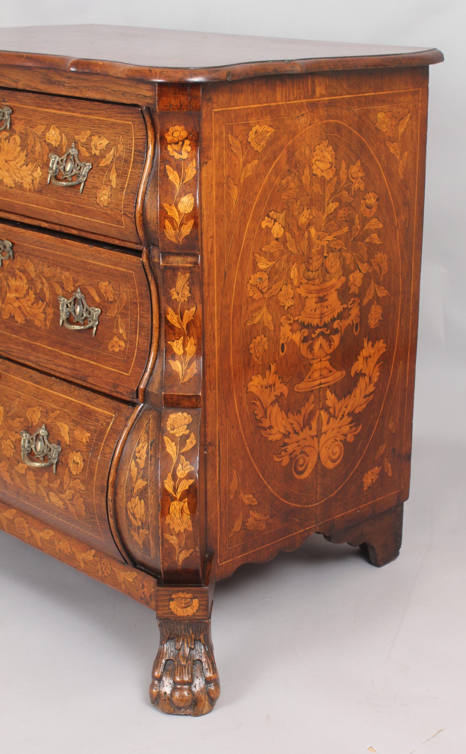 Eighteenth century Dutch walnut and marquetry chest-of-drawers