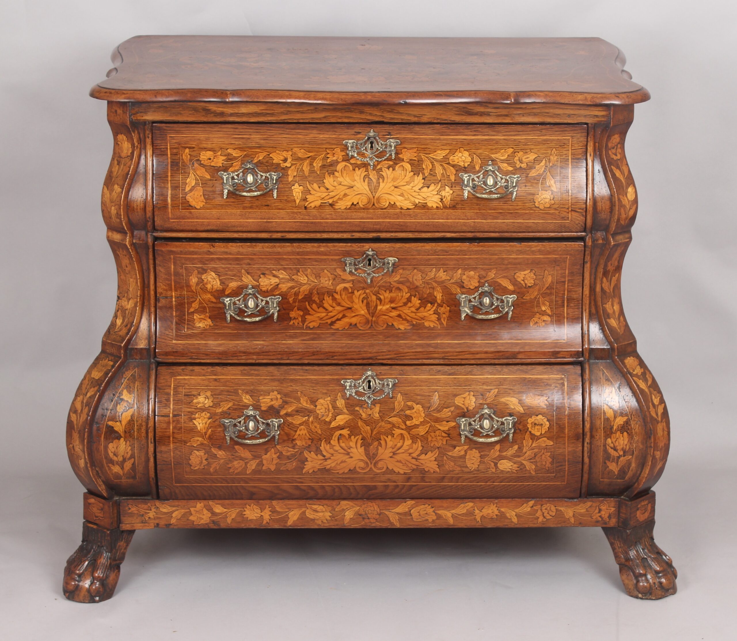 Eighteenth century Dutch walnut and marquetry chest-of-drawers