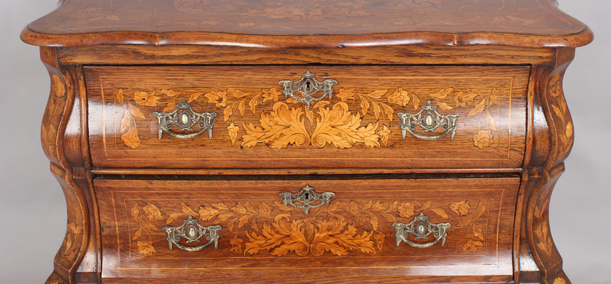 Eighteenth century Dutch walnut and marquetry chest-of-drawers