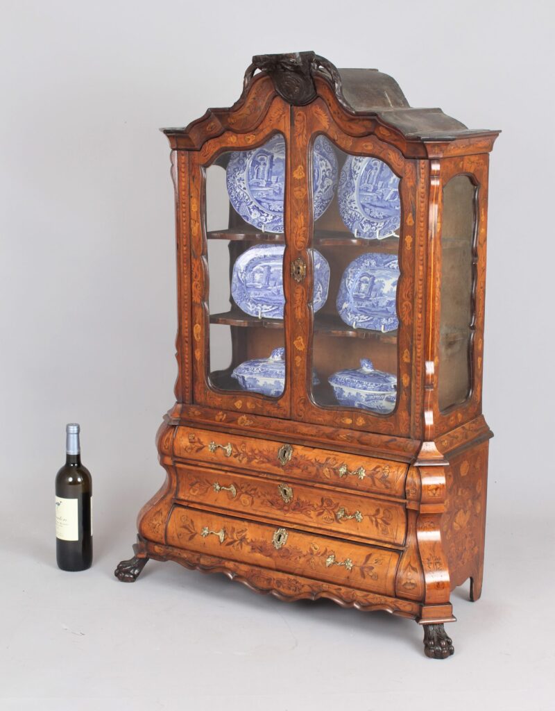 A fine late 18th/19th century Dutch marquetry display cabinet