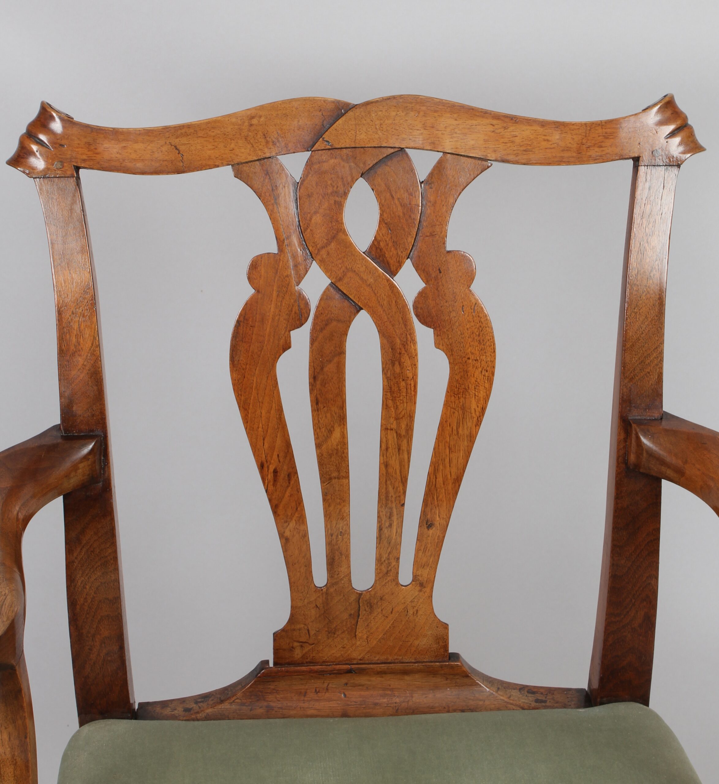 Golden walnut elbow-chair