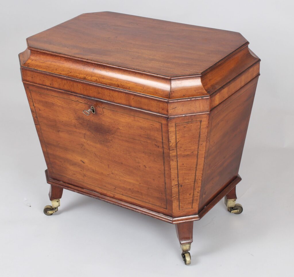 George IV period mahogany sarcophagus shaped wine cooler