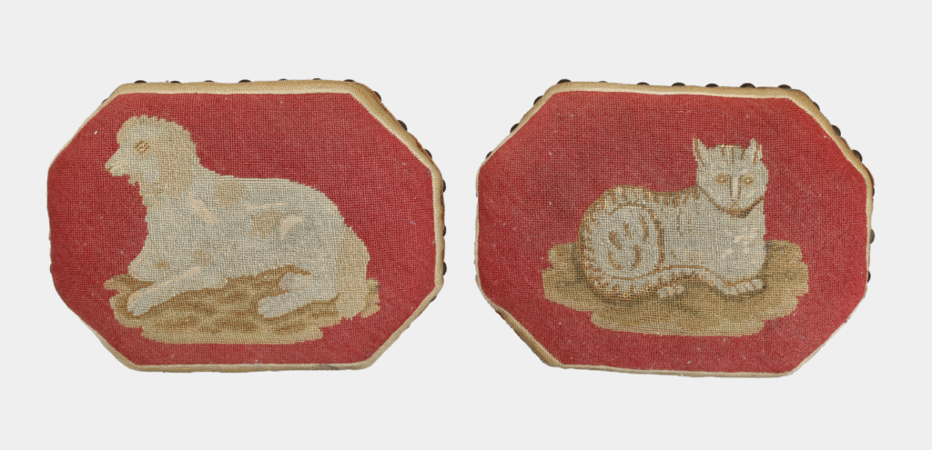 Pair of Victorian octagonal foot-stools