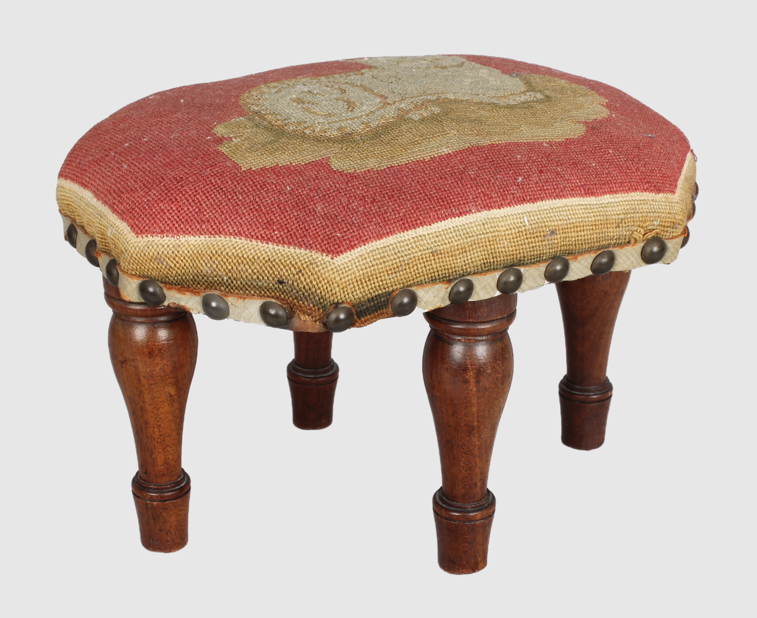 Pair of Victorian octagonal foot-stools