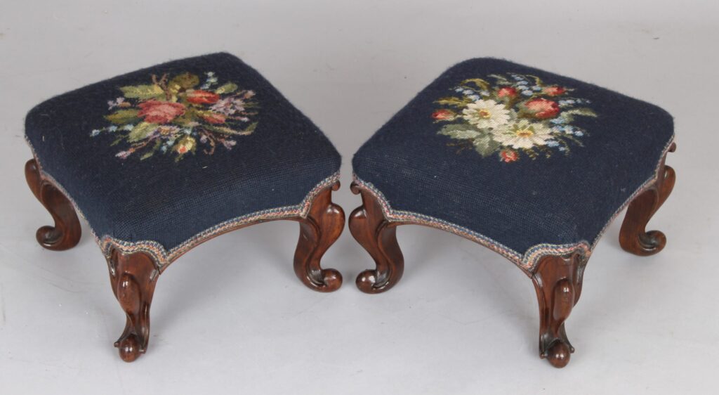 Pair of Victorian footstools