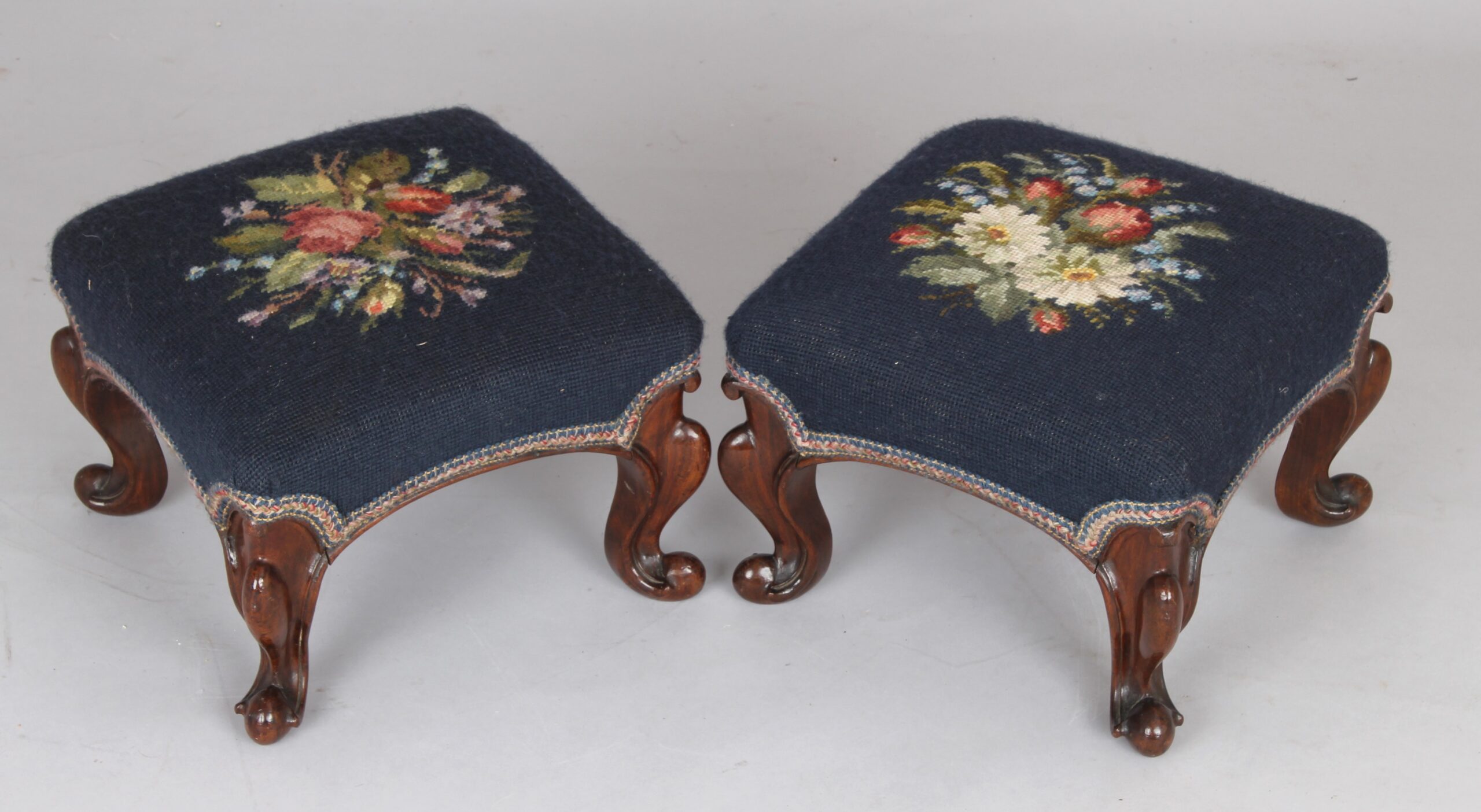 Pair of Victorian footstools