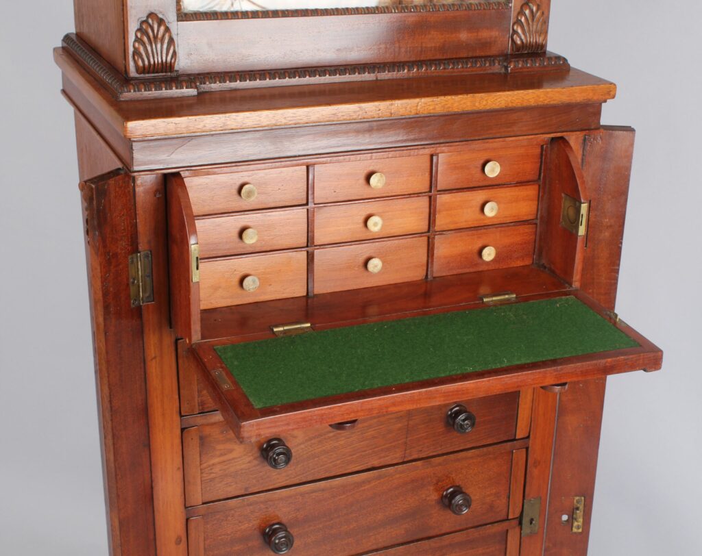 William IV mahogany secretaire Wellington chest