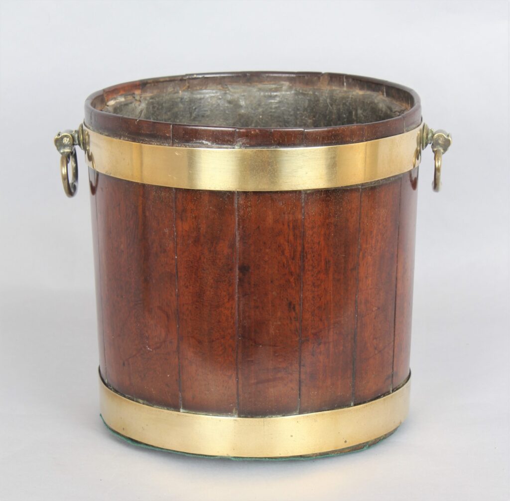 George III period small mahogany and brass banded tub