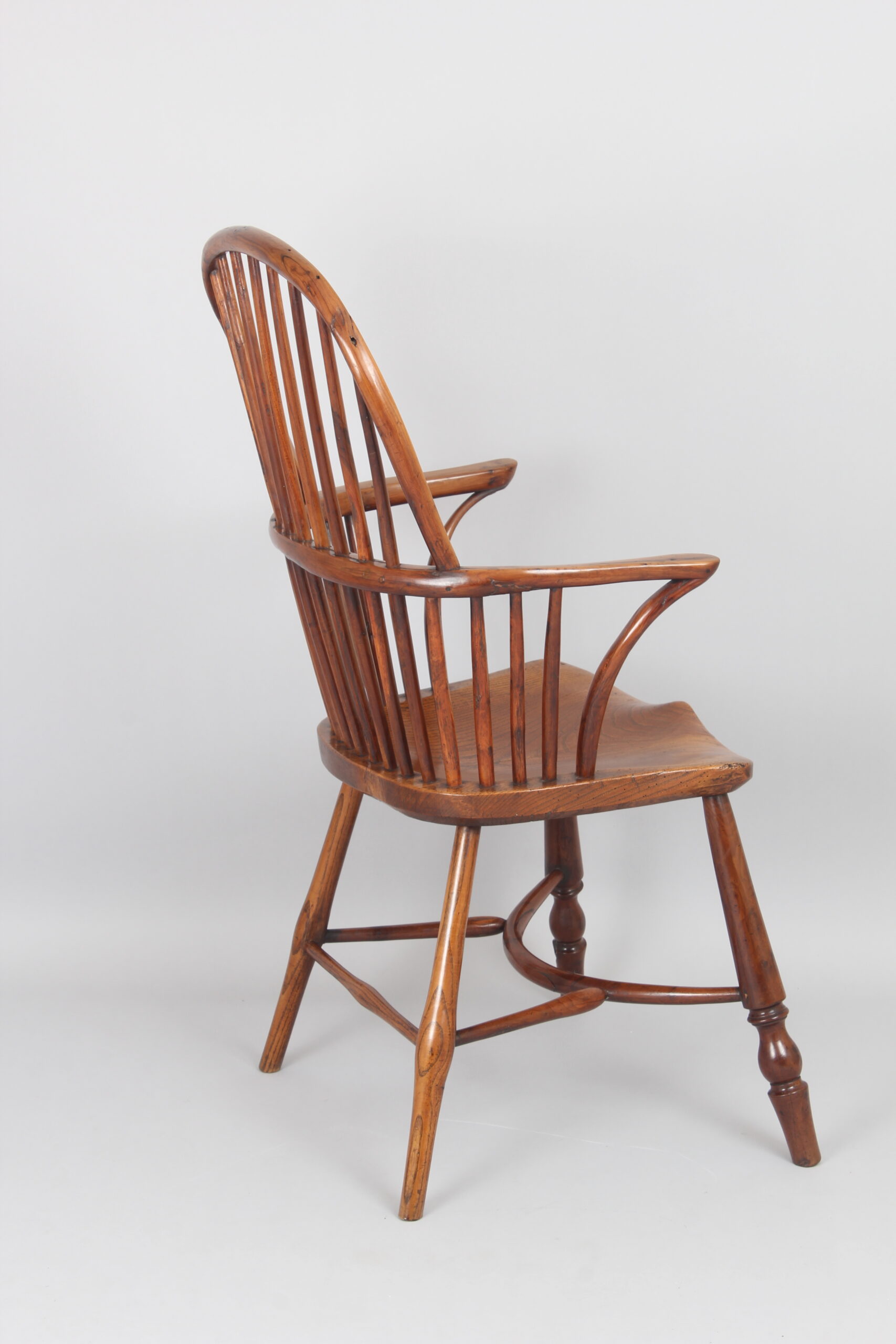 Yew wood stick back chair