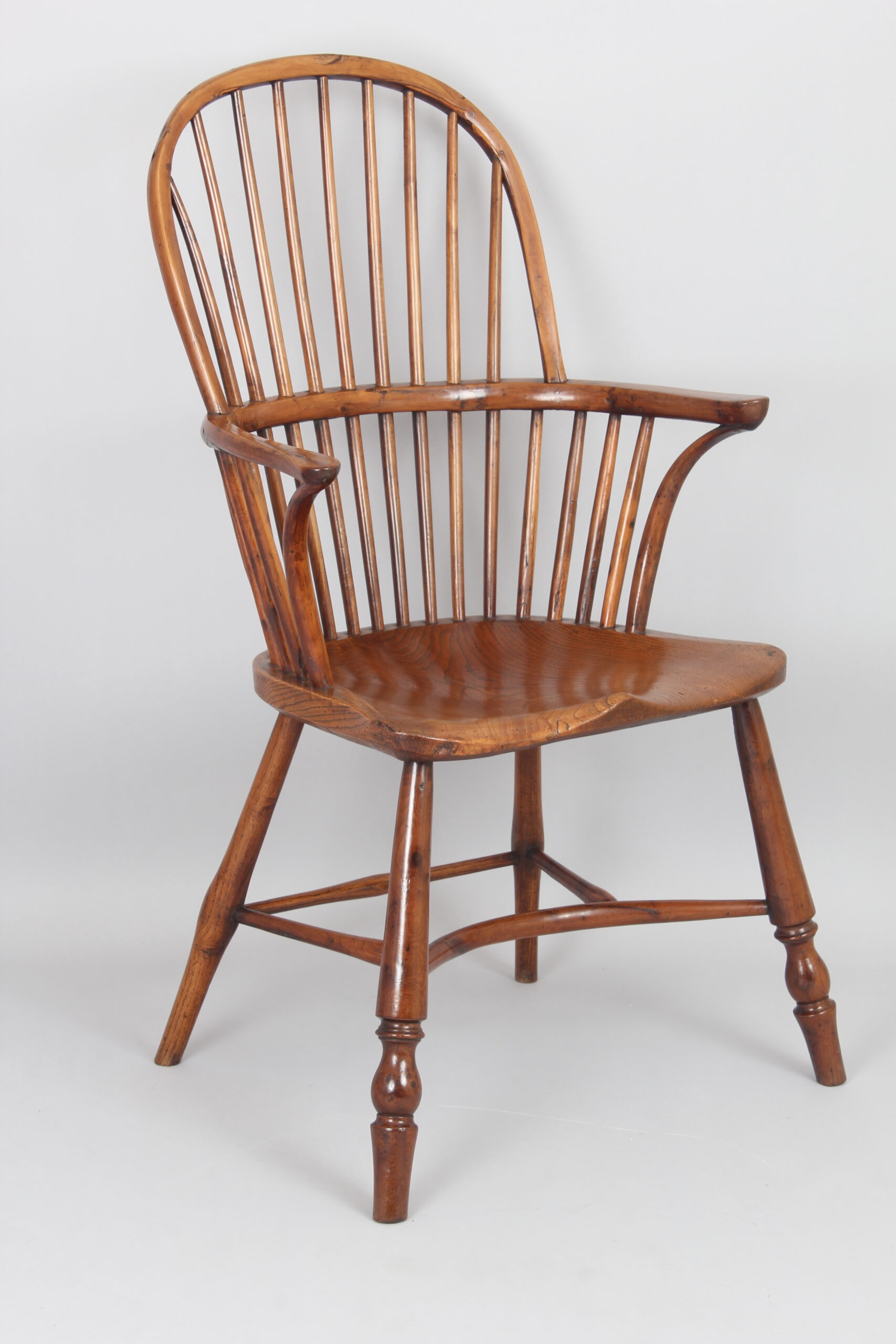 Yew wood stick back chair