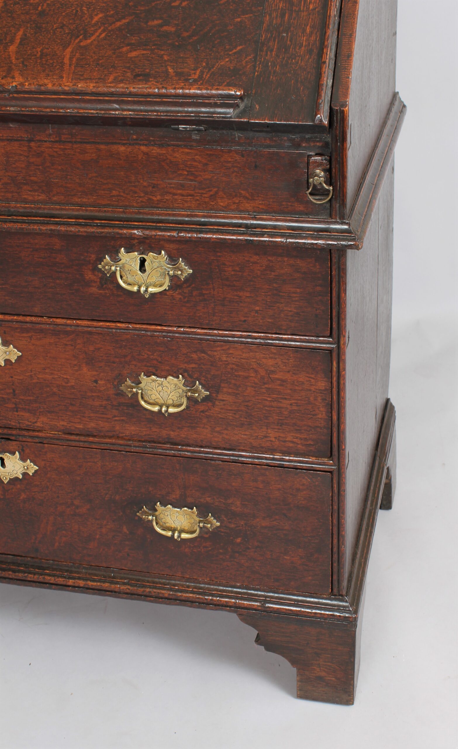 An Early 18th century oak bureau