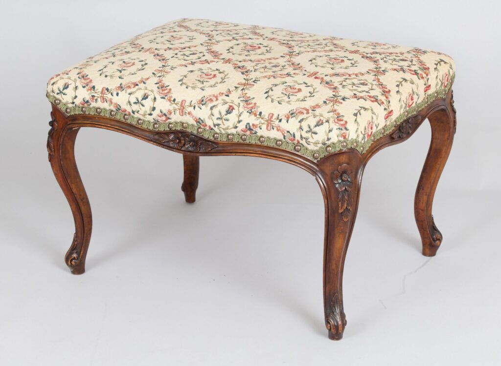 Victorian mahogany stool in the French style
