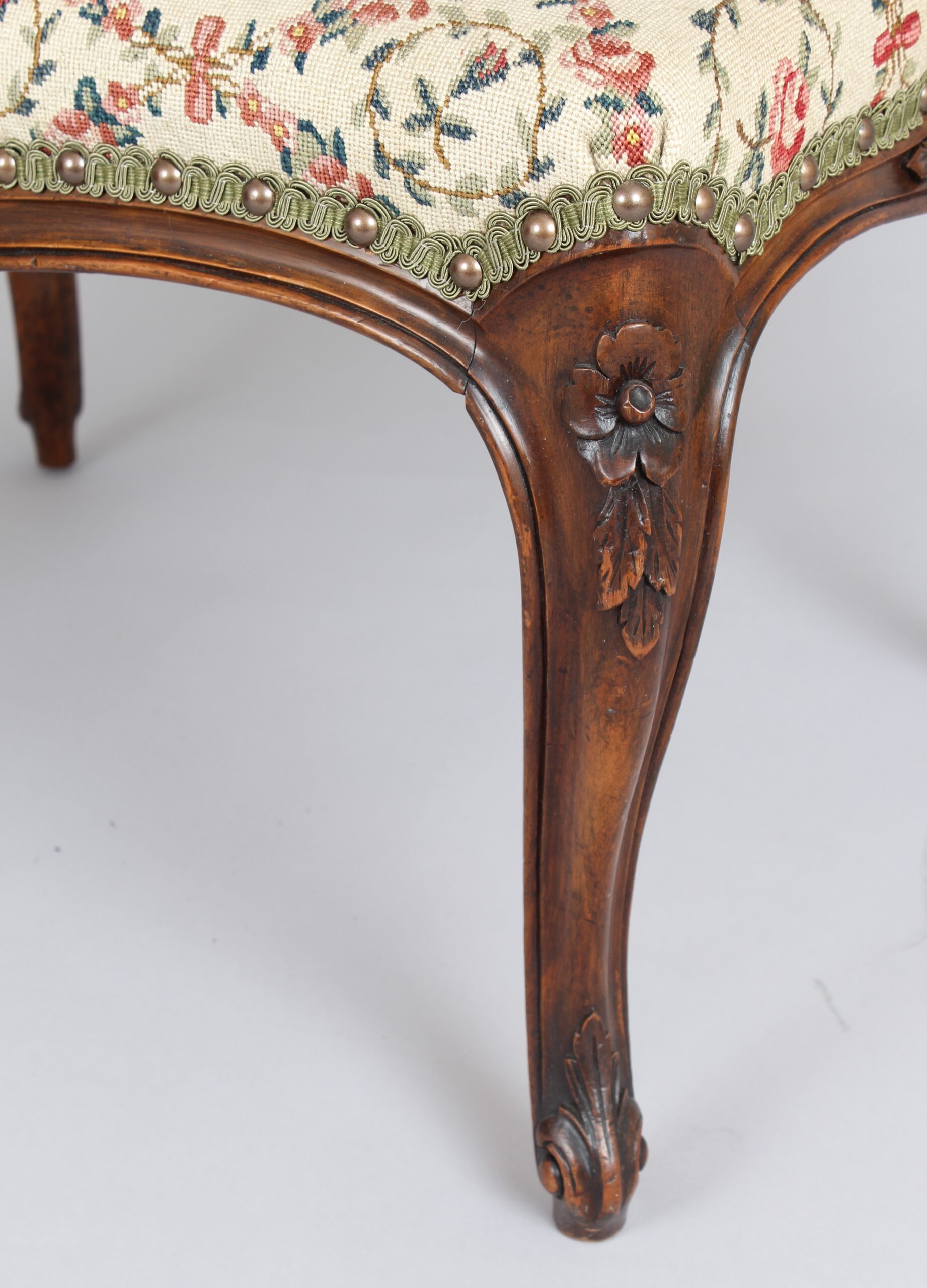 Victorian mahogany stool in the French style