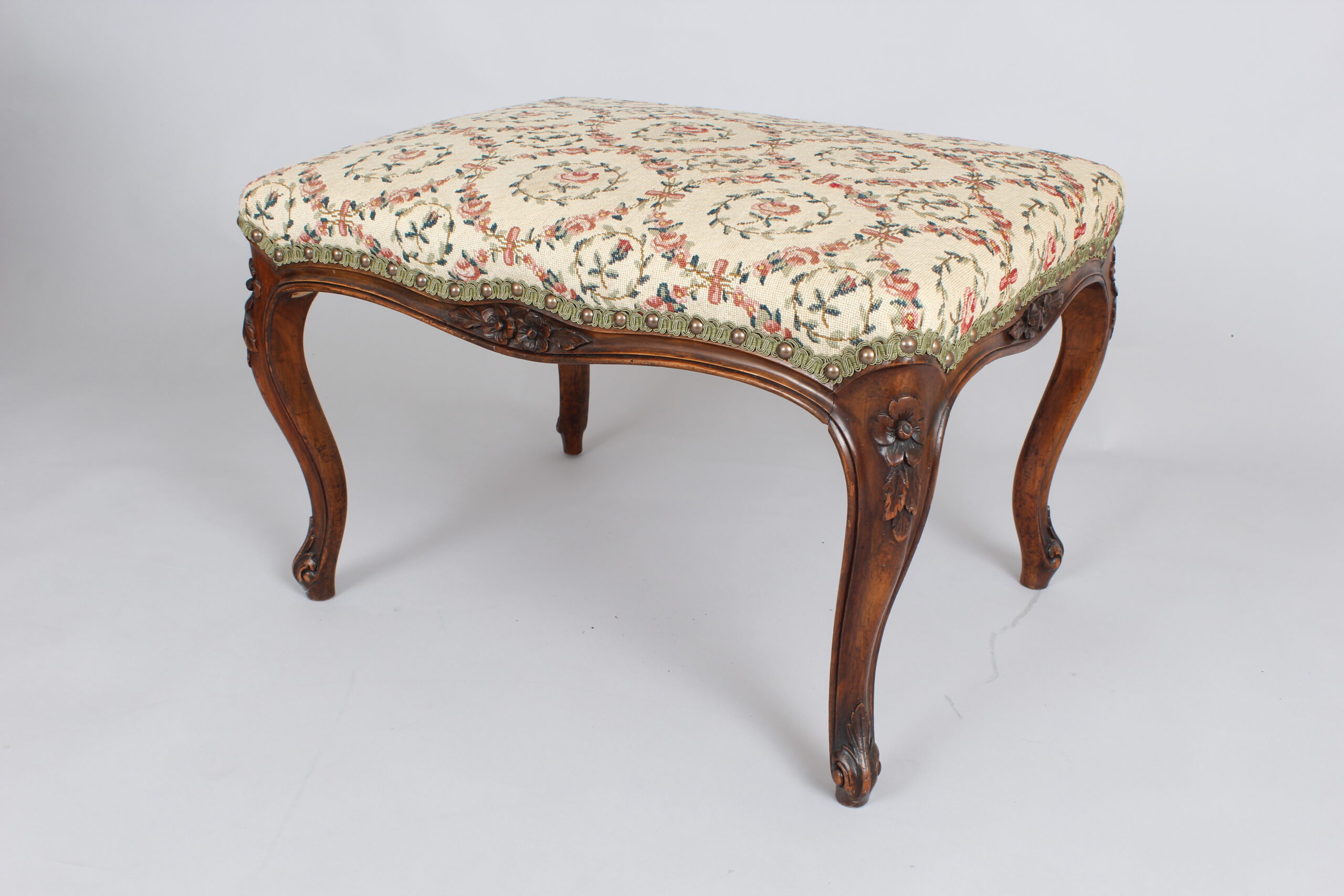 Victorian mahogany stool in the French style