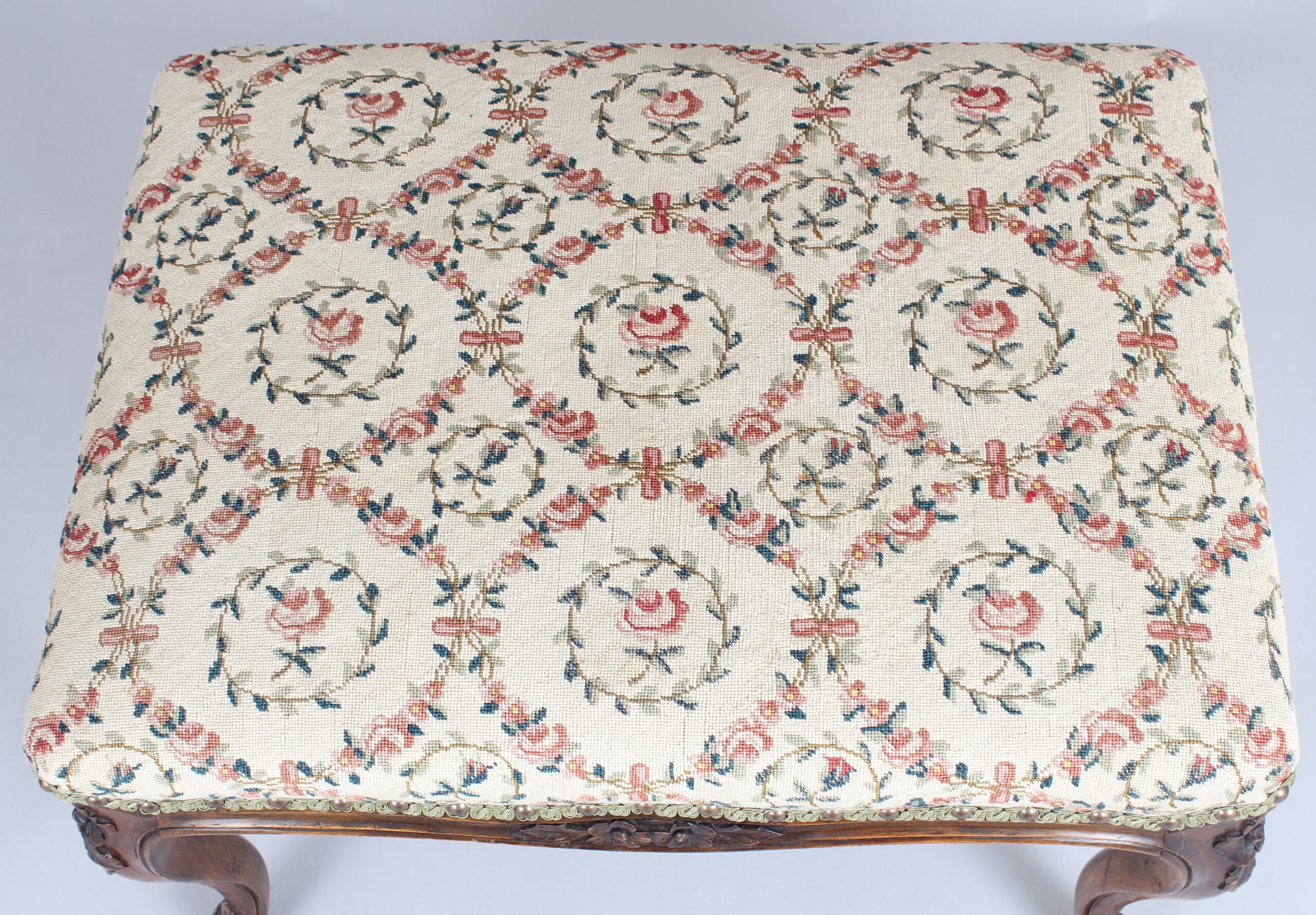 Victorian mahogany stool in the French style
