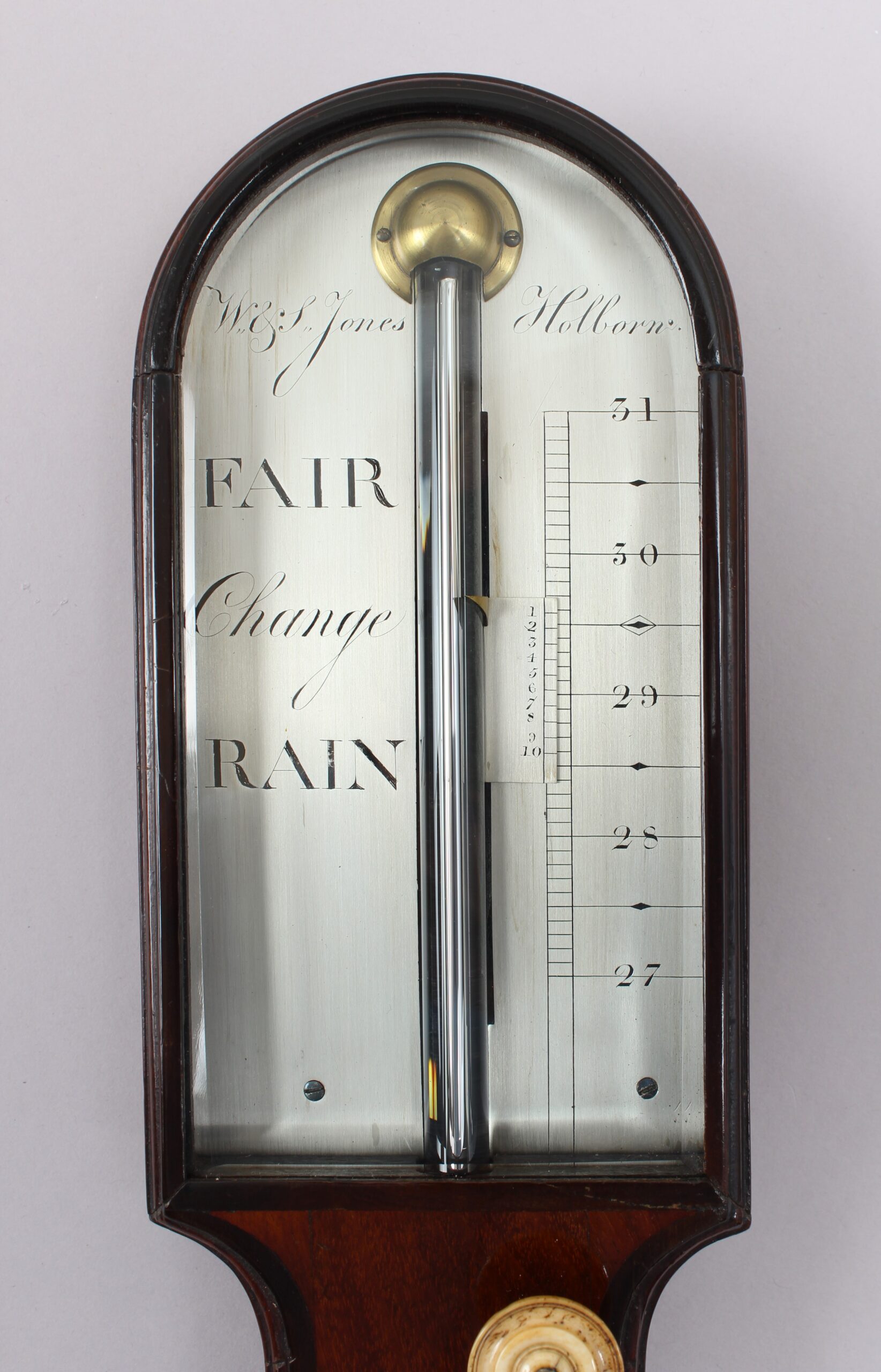 A rare stick barometer by W and S Jones