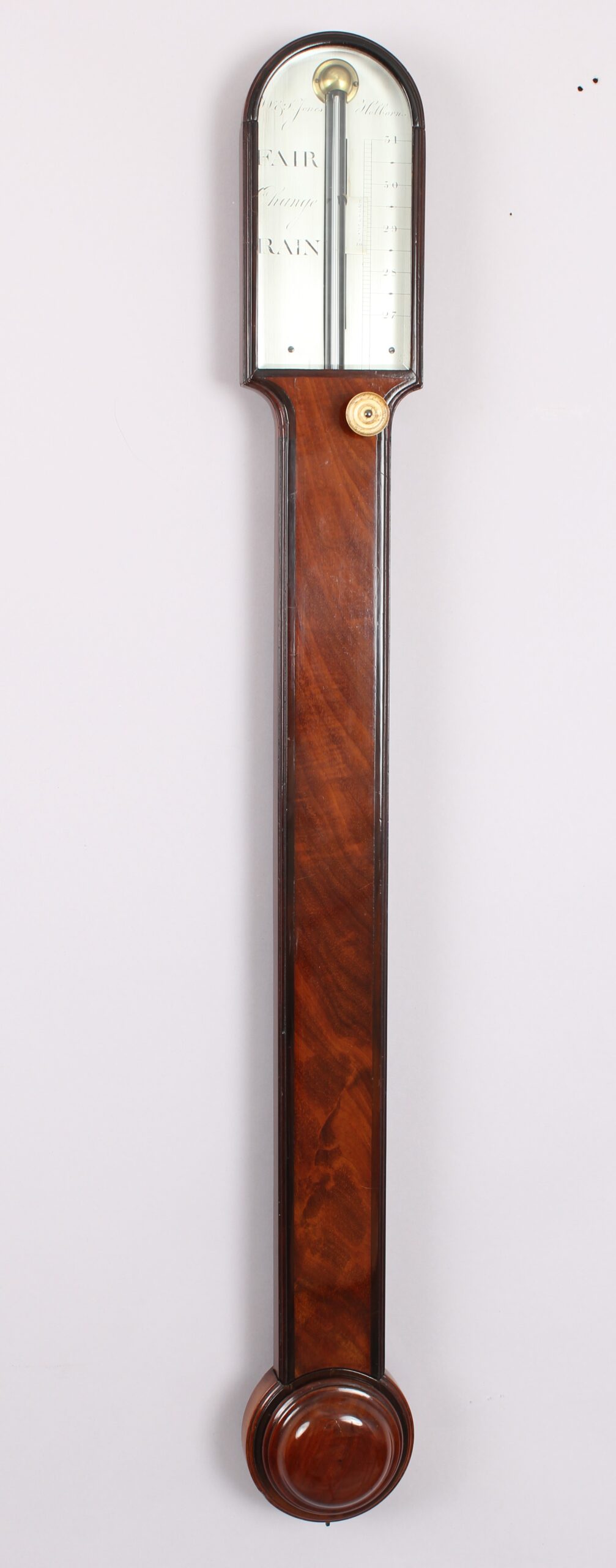 A rare stick barometer by W and S Jones
