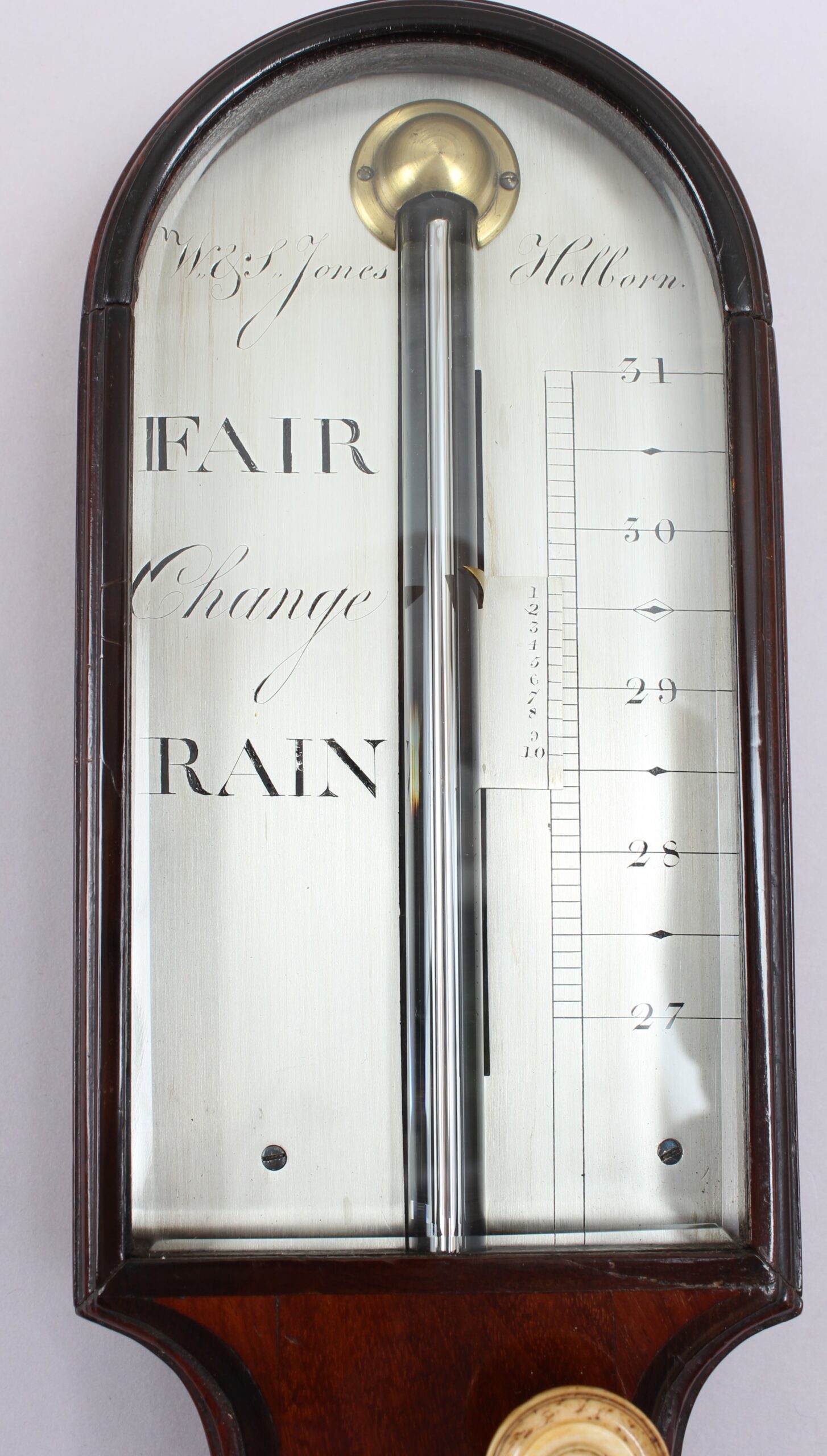 A rare stick barometer by W and S Jones