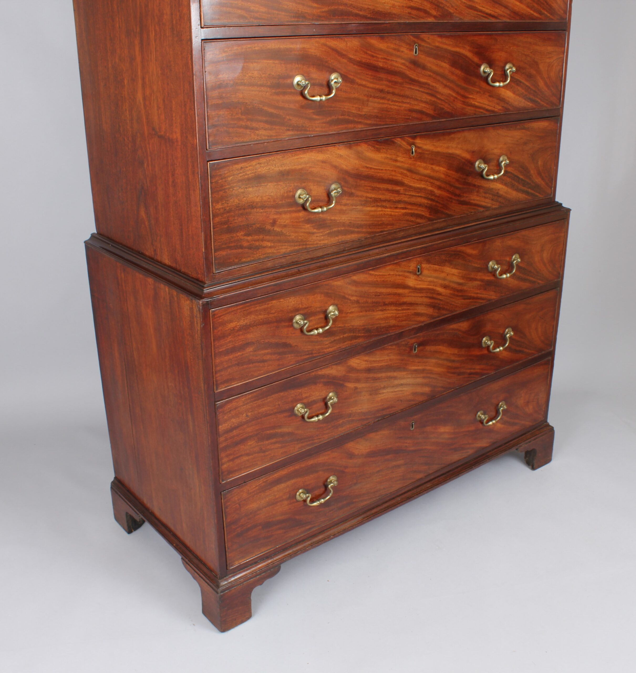 George III period mahogany tallboy / chest on chest