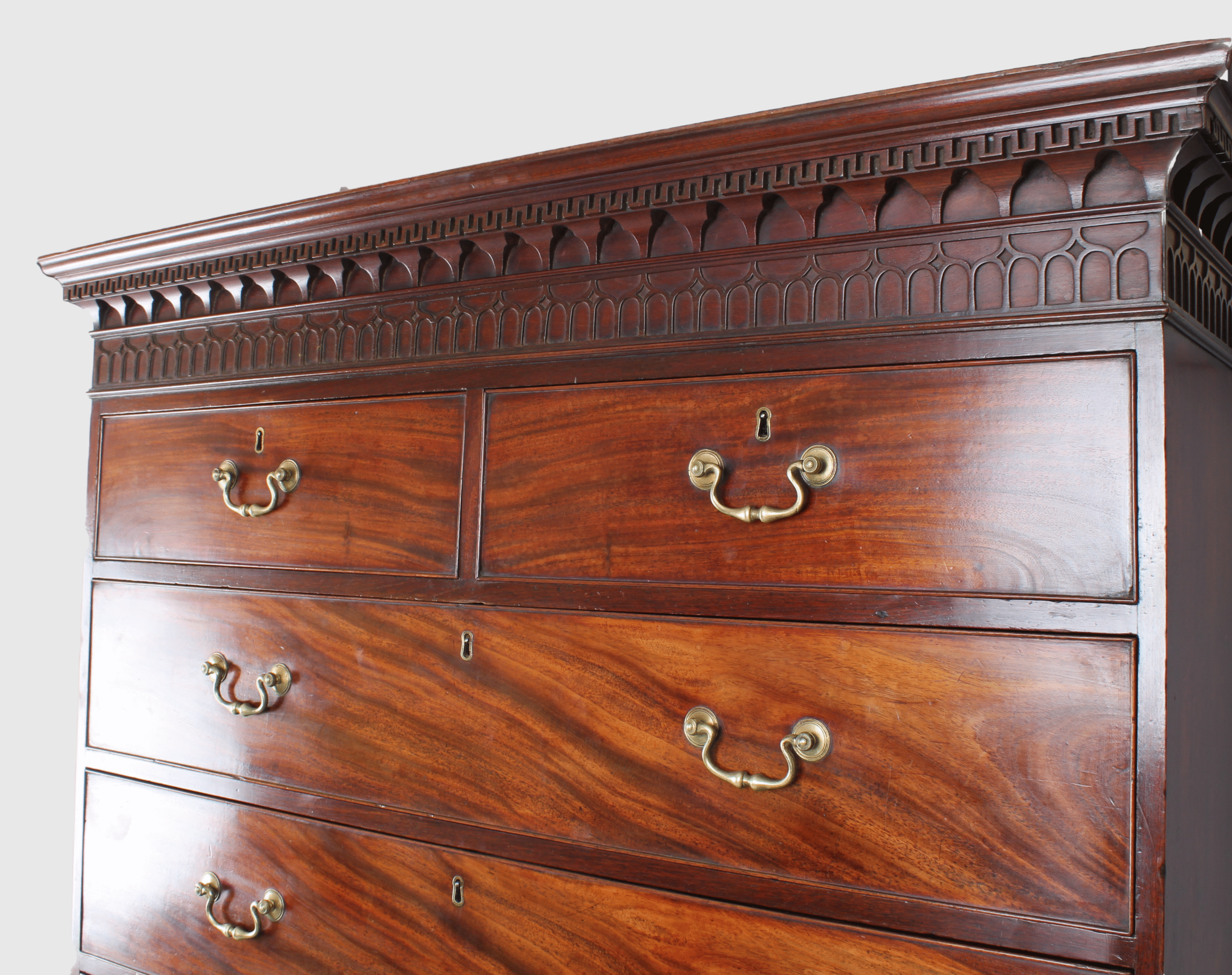 George III period mahogany tallboy / chest on chest