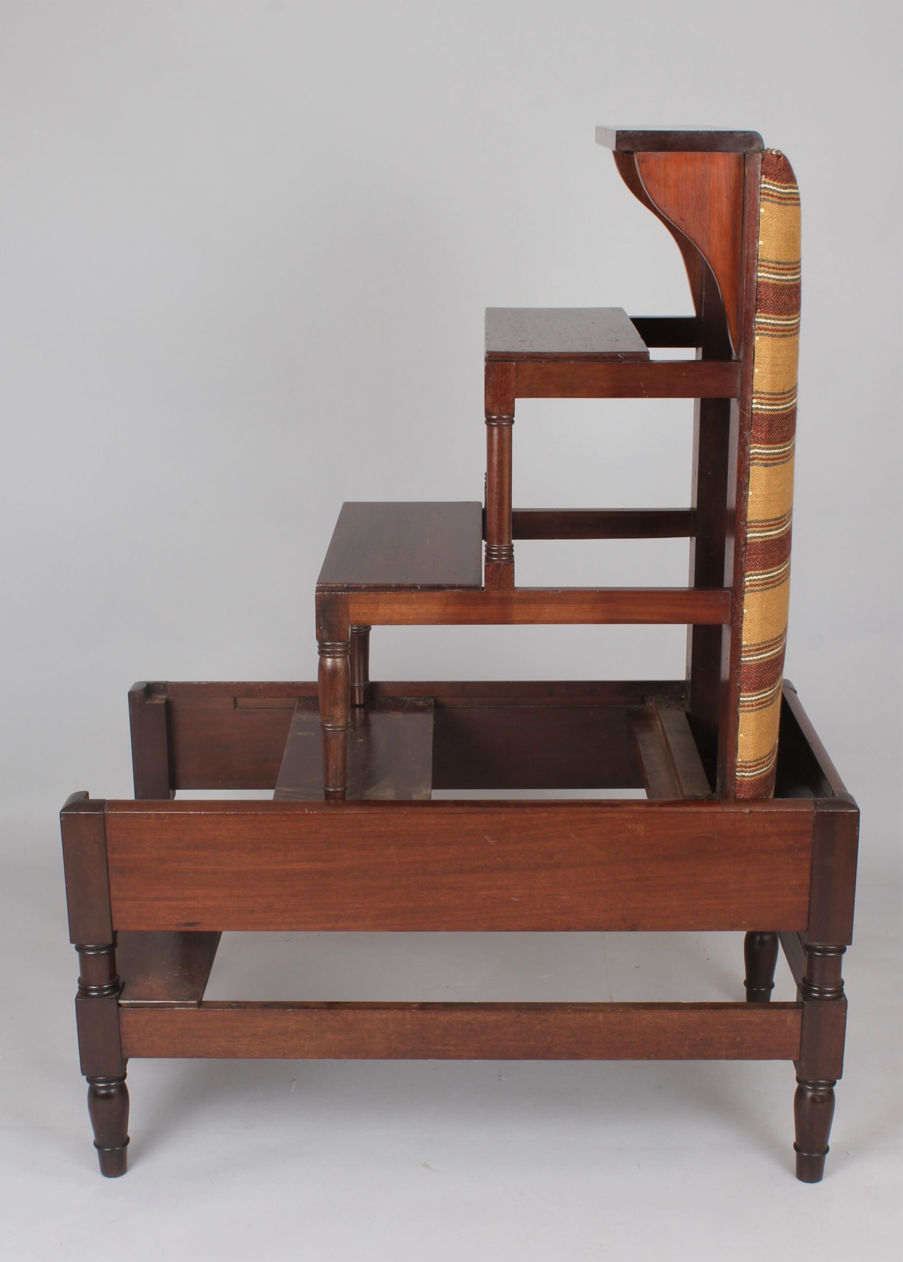 Rare early 19th century mahogany metamorphic library steps stool