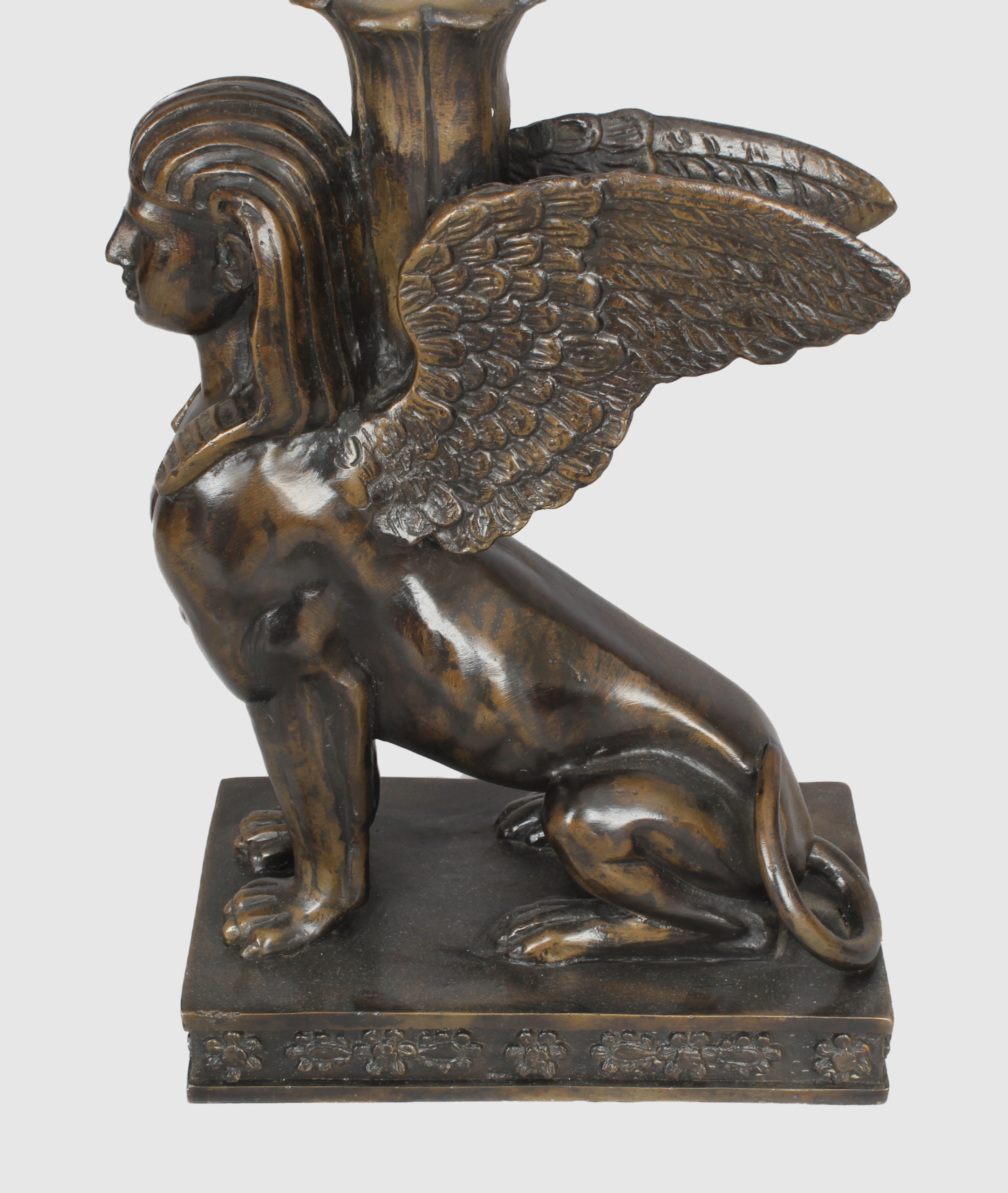 Pair of fine quality bronzed winged sphinx