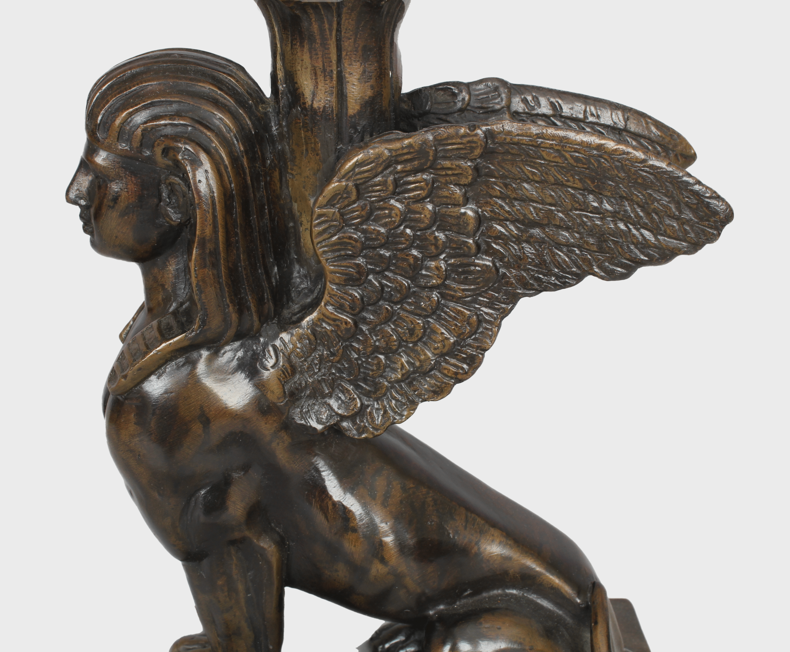 Pair of fine quality bronzed winged sphinx