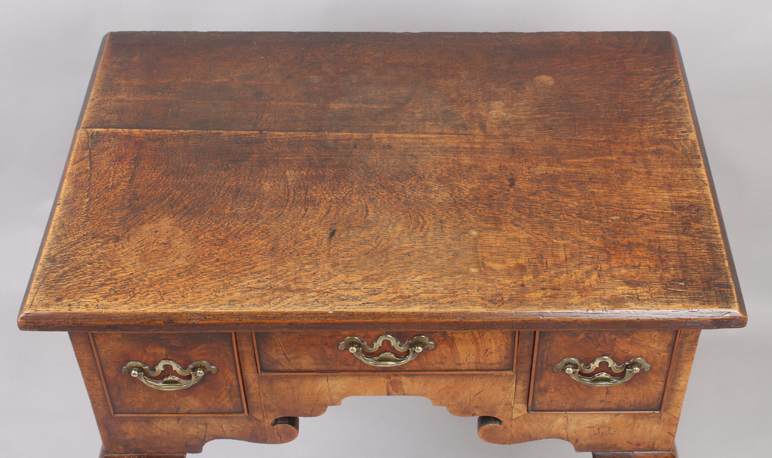 George II period walnut and oak lowboy