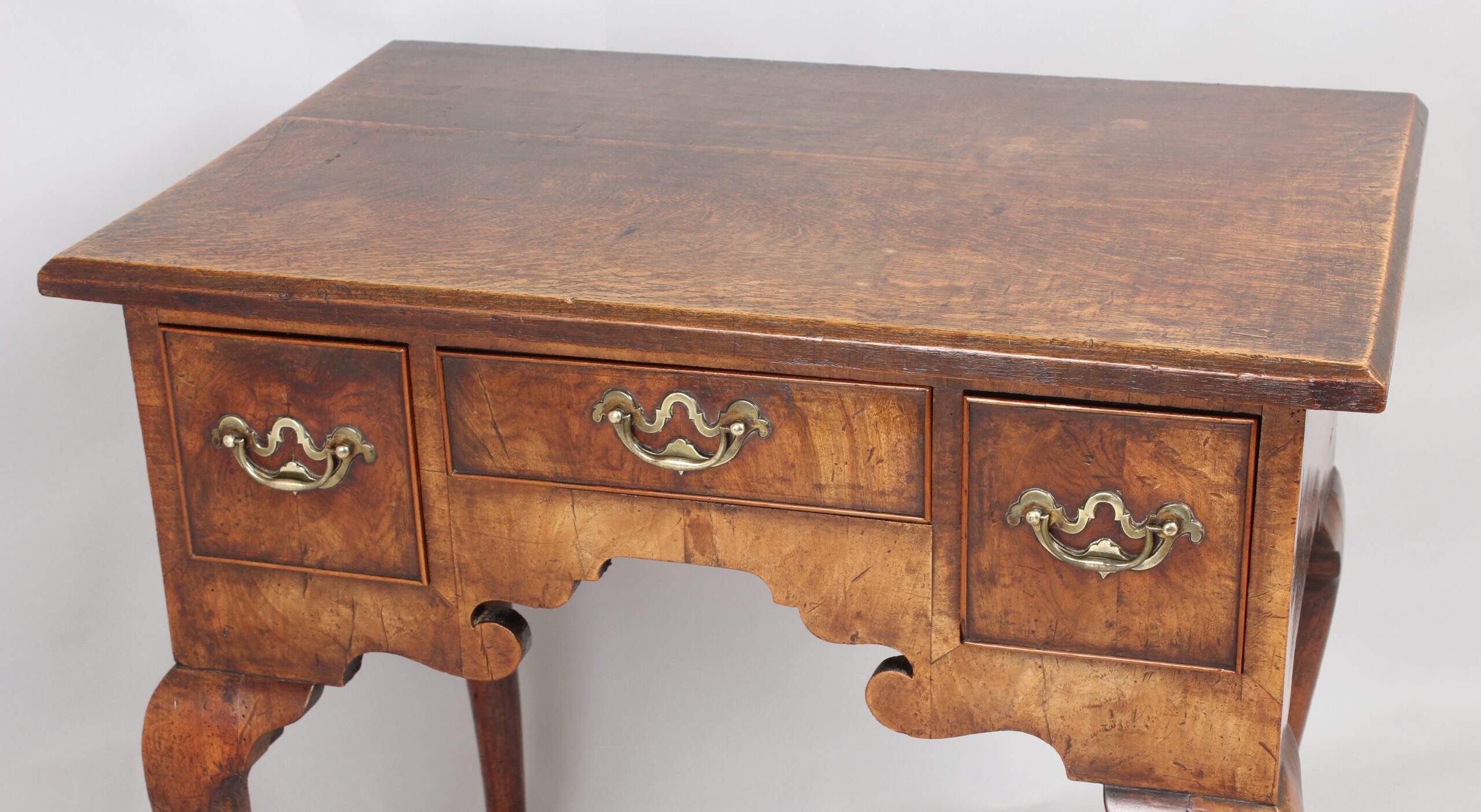George II period walnut and oak lowboy