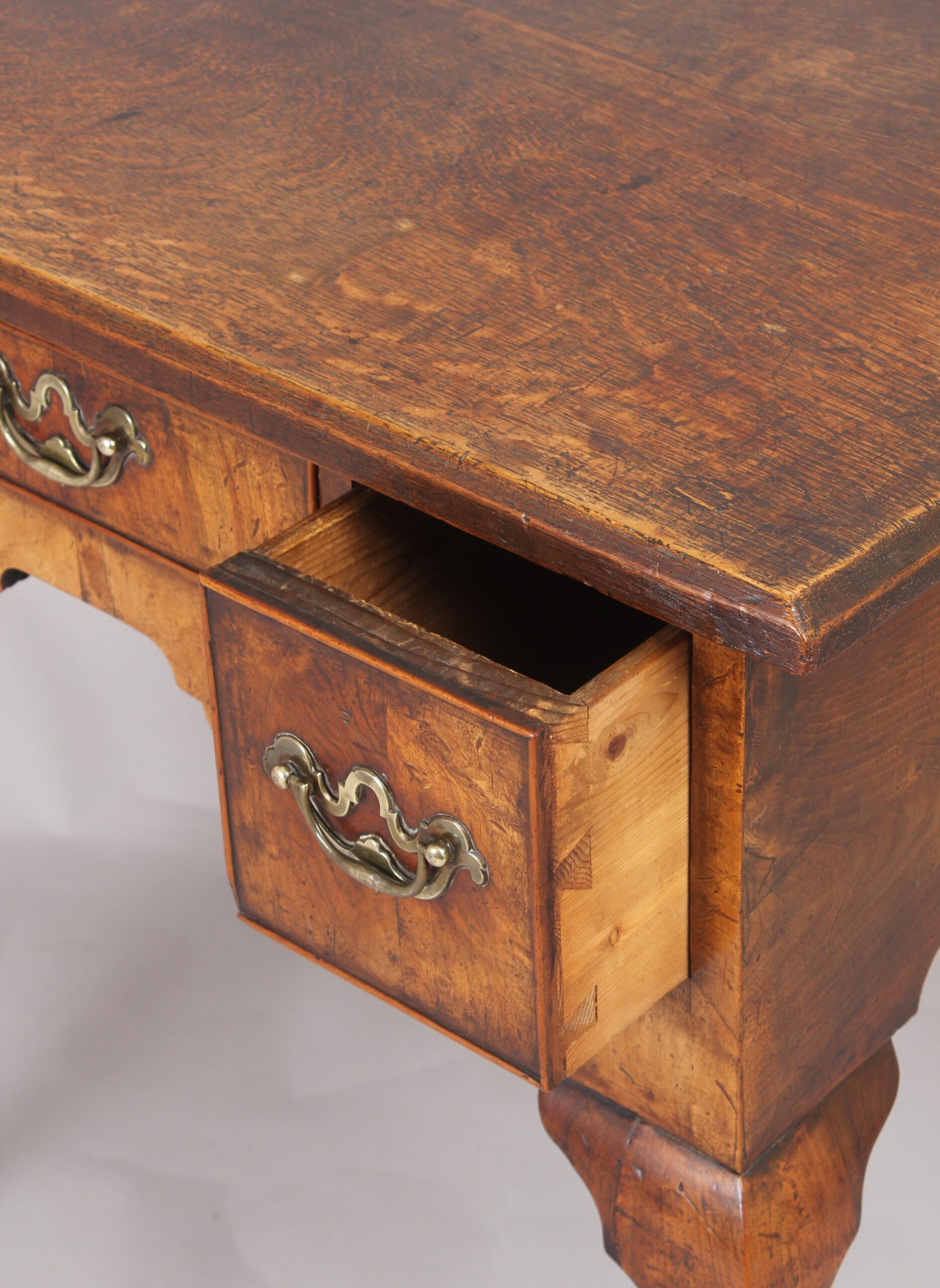 George II period walnut and oak lowboy