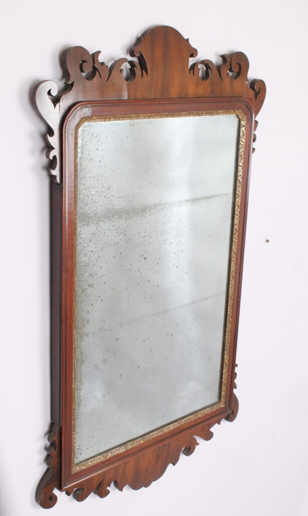 Mahogany fret-work mirror