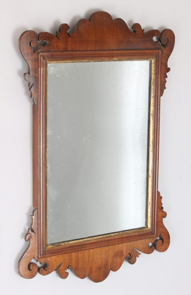Mahogany fret-work mirror