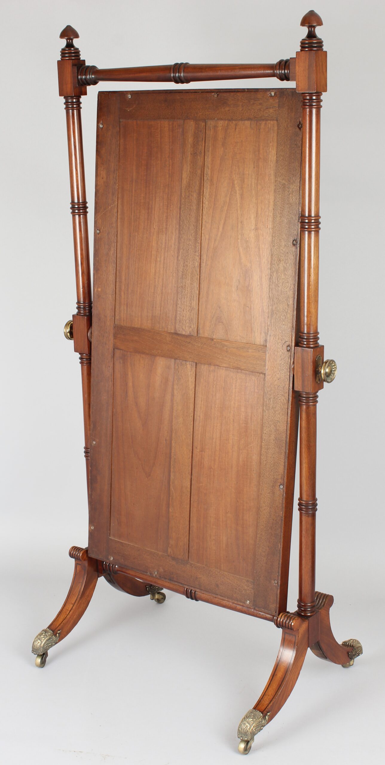 Good quality George IV period mahogany cheval dressing-mirror