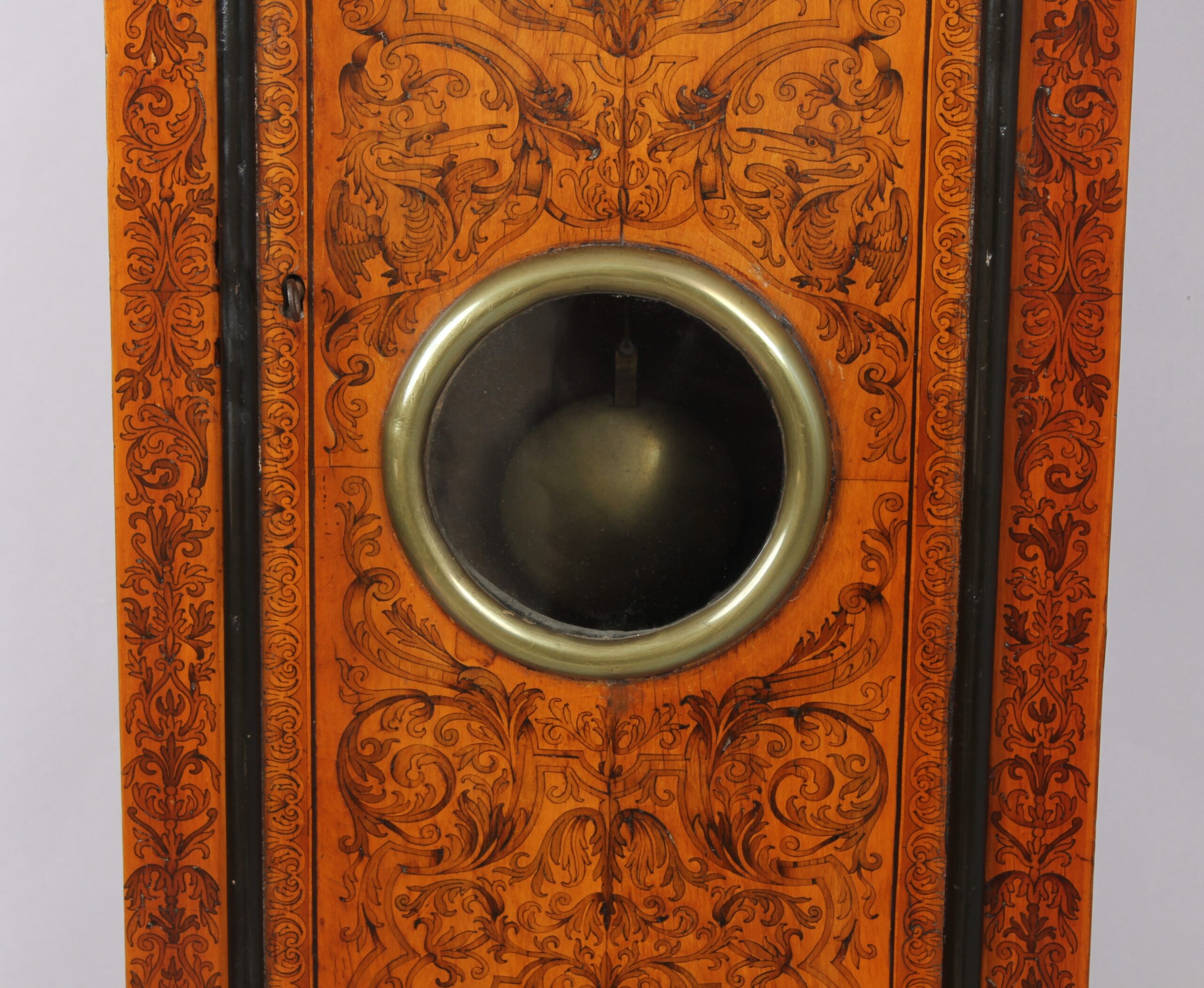 Queen Anne period walnut and seaweed marquetry long-case clock