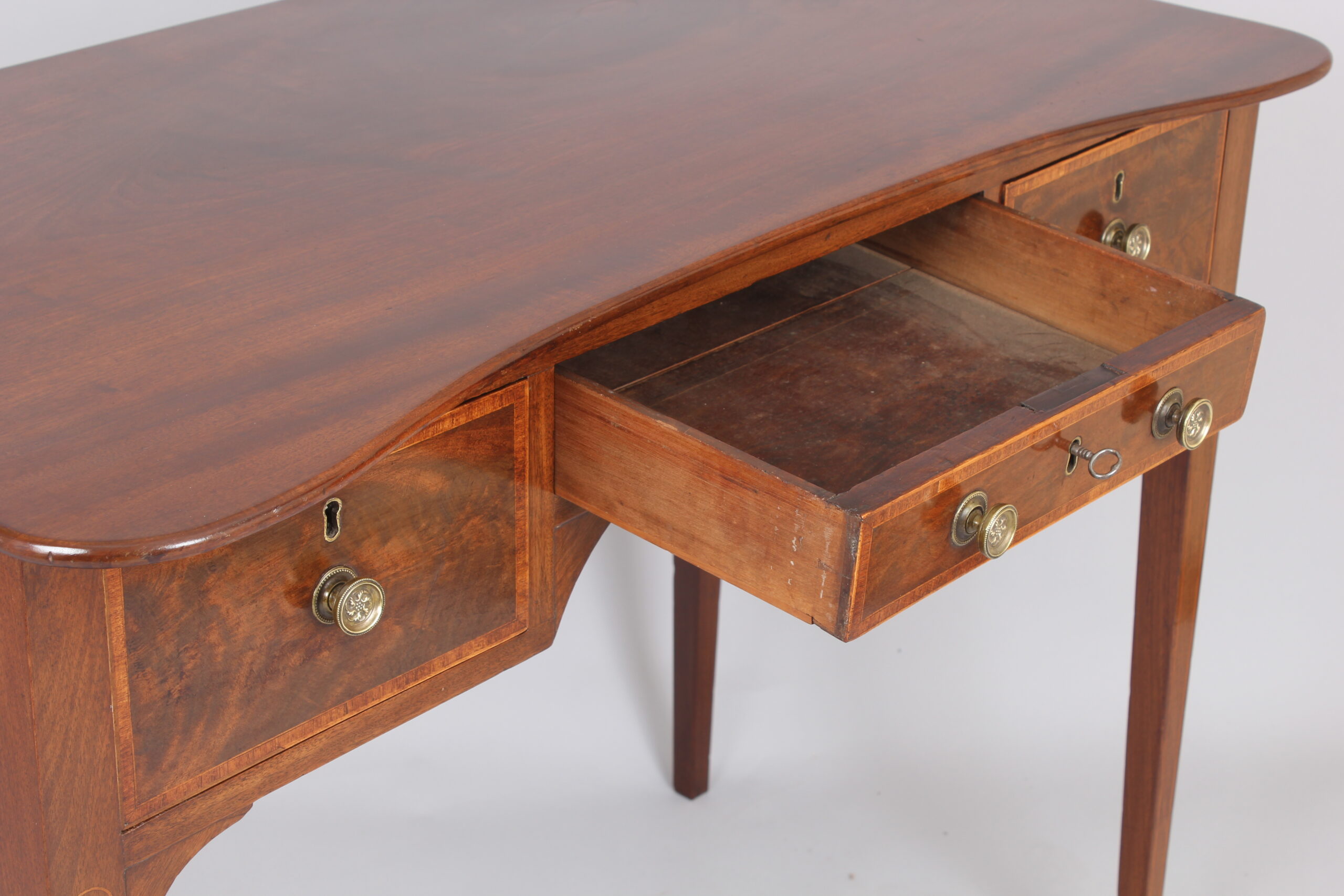 George III period mahogany kneehole side dressing table