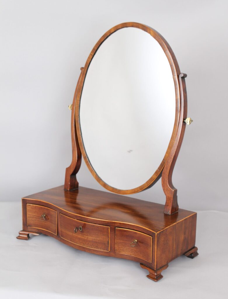 George III period mahogany toilet mirror