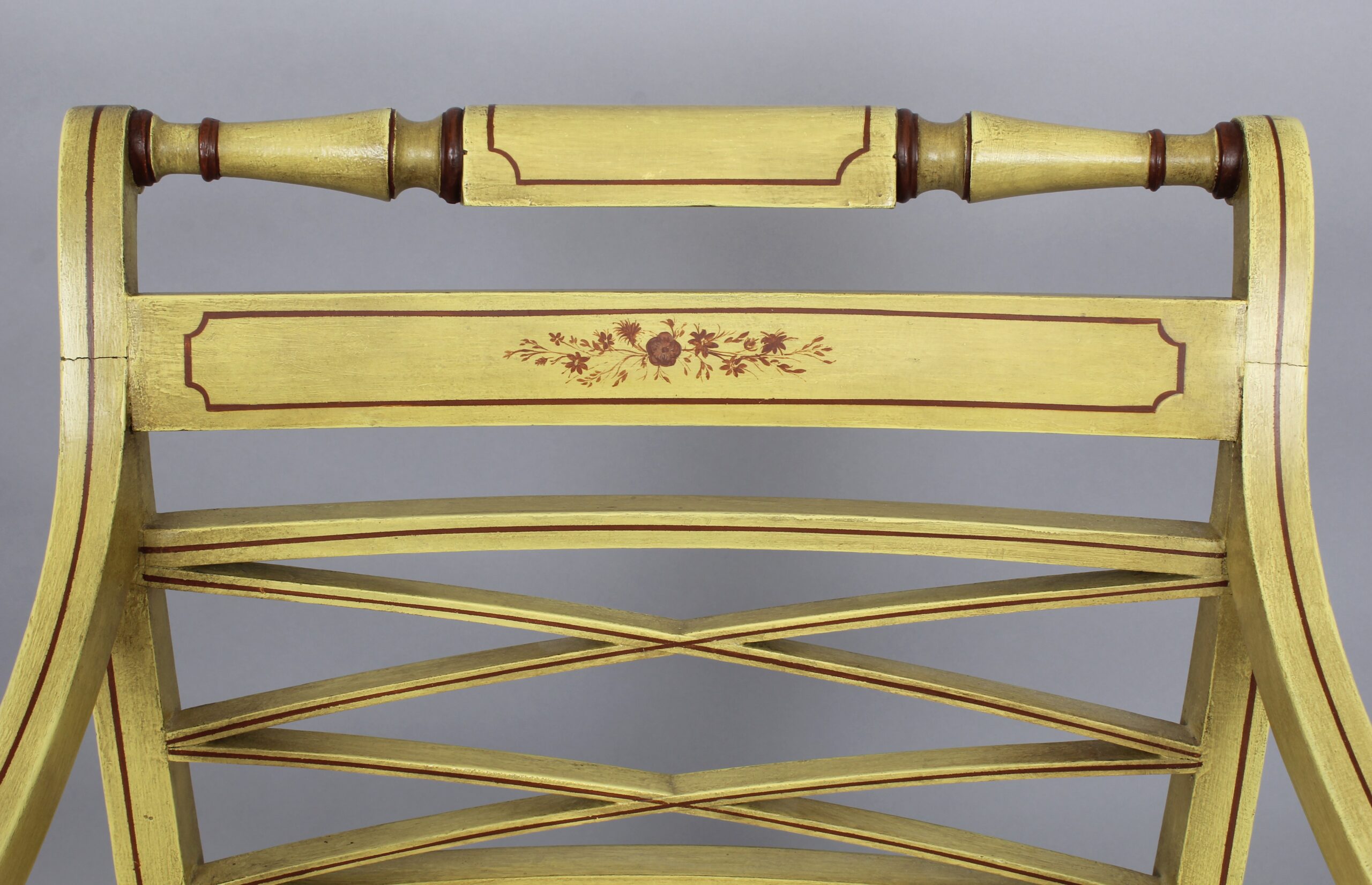 A pair of Regency painted elbow-chairs