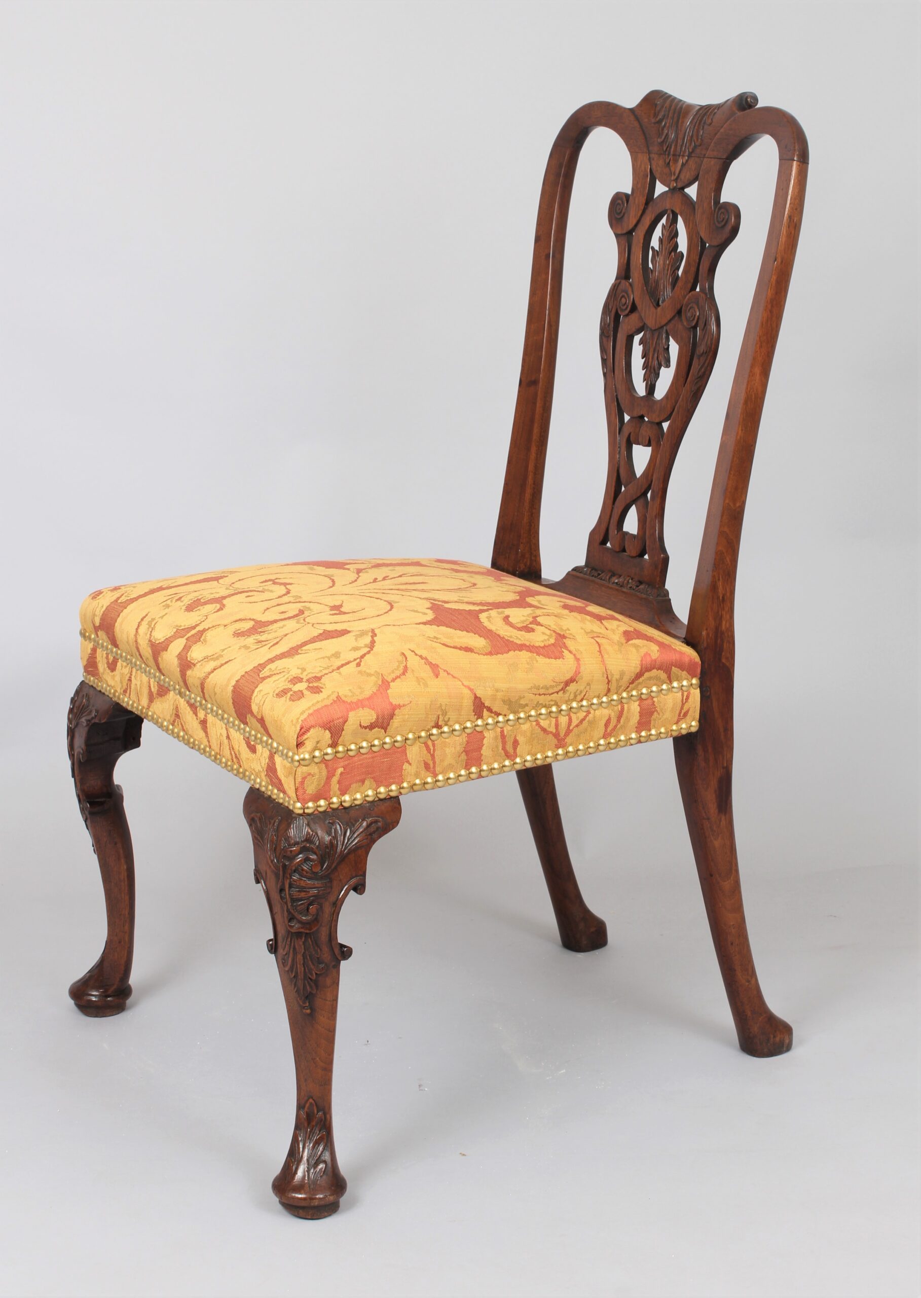A pair of fine George II period walnut side chairs