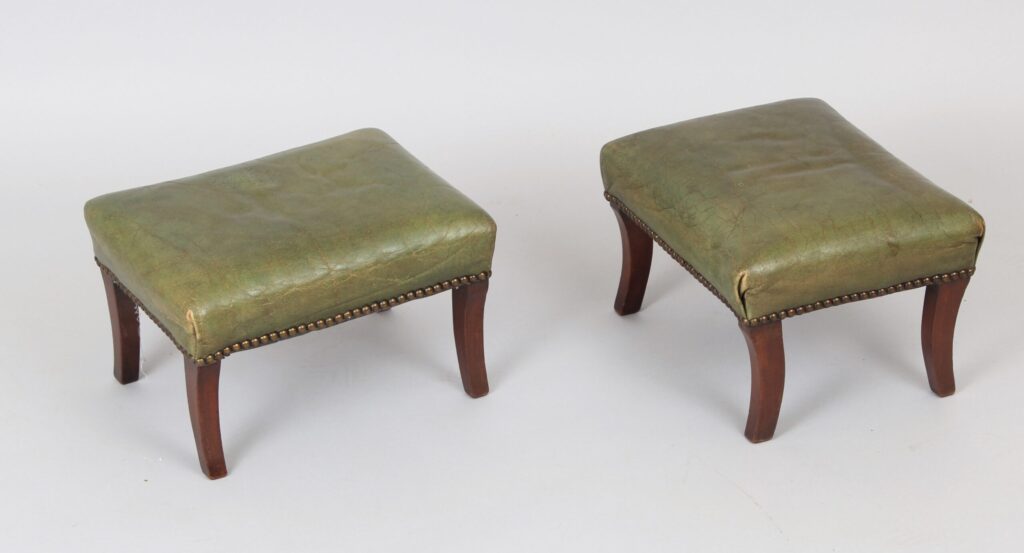 Pair of mahogany footstools