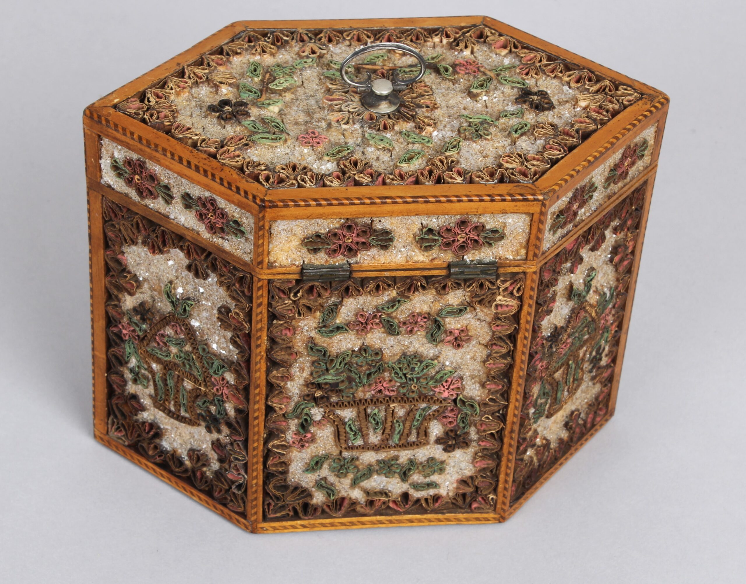 Fine George III period rolled paper tea caddy