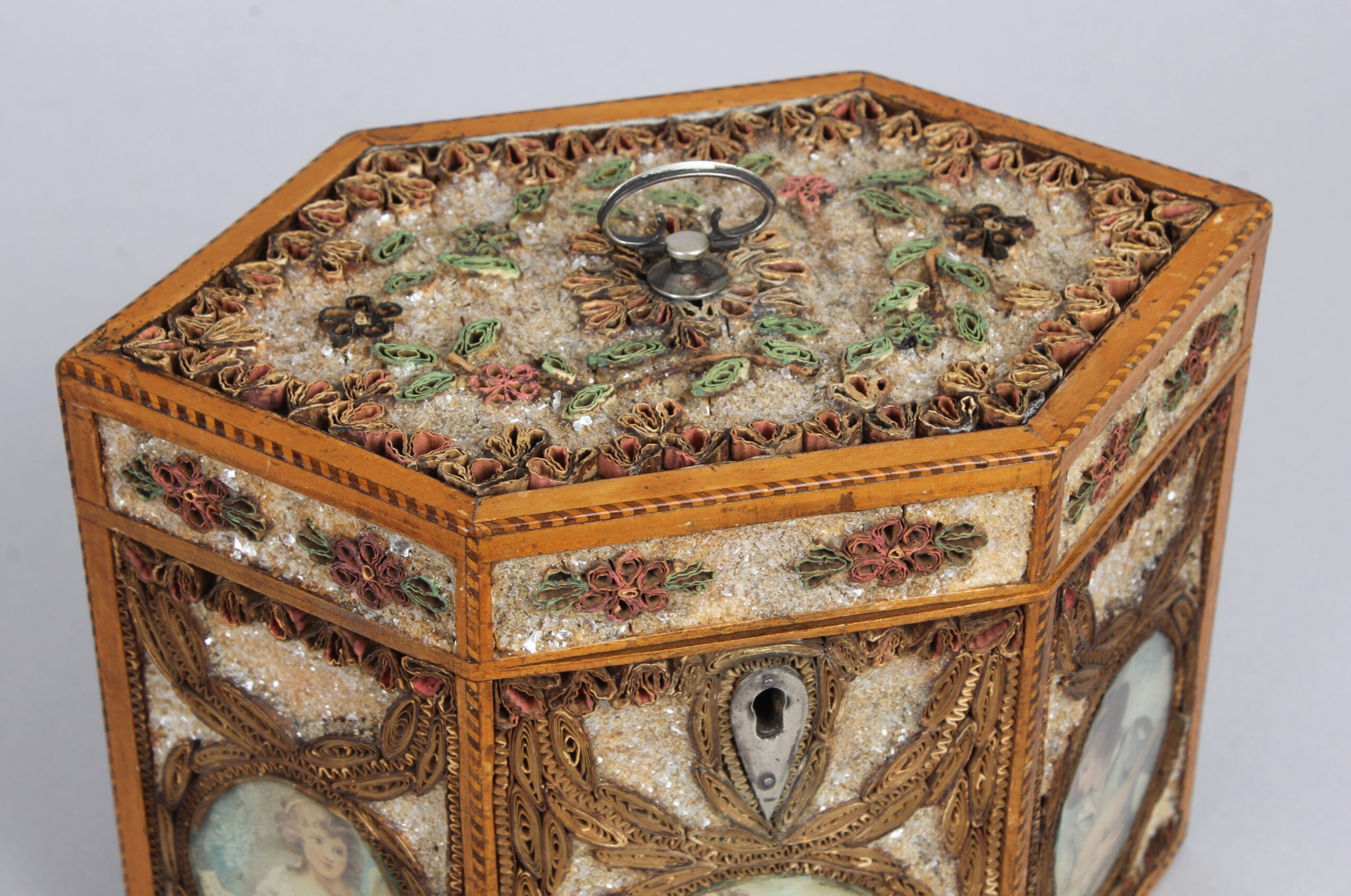 Fine George III period rolled paper tea caddy