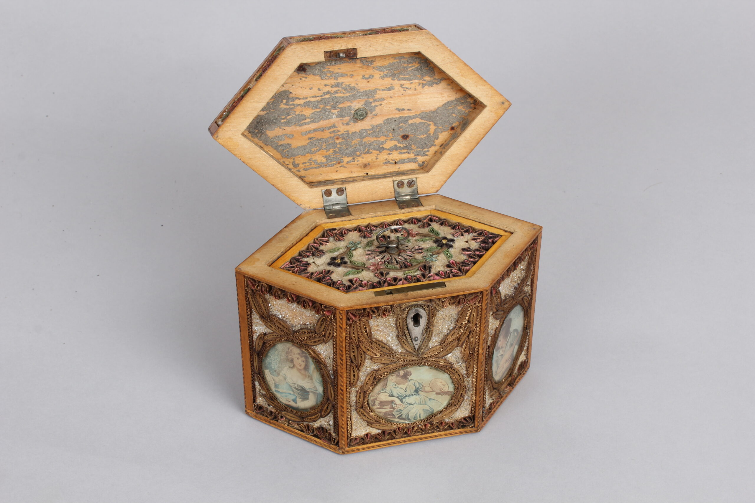 Fine George III period rolled paper tea caddy
