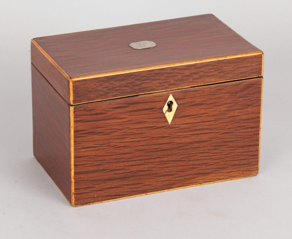 George III partridge-wood tea caddy