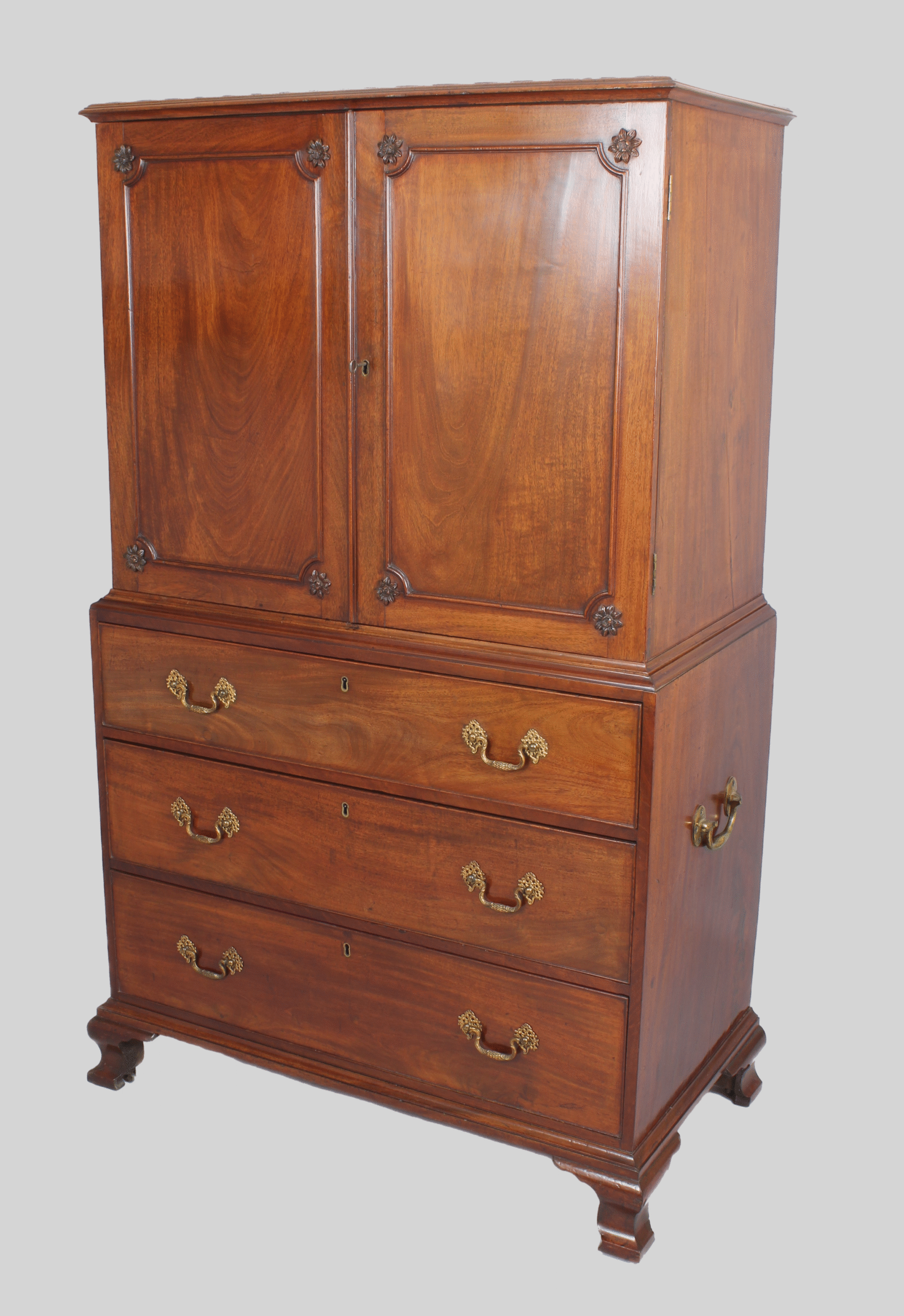 A small 18th century mahogany cabinet