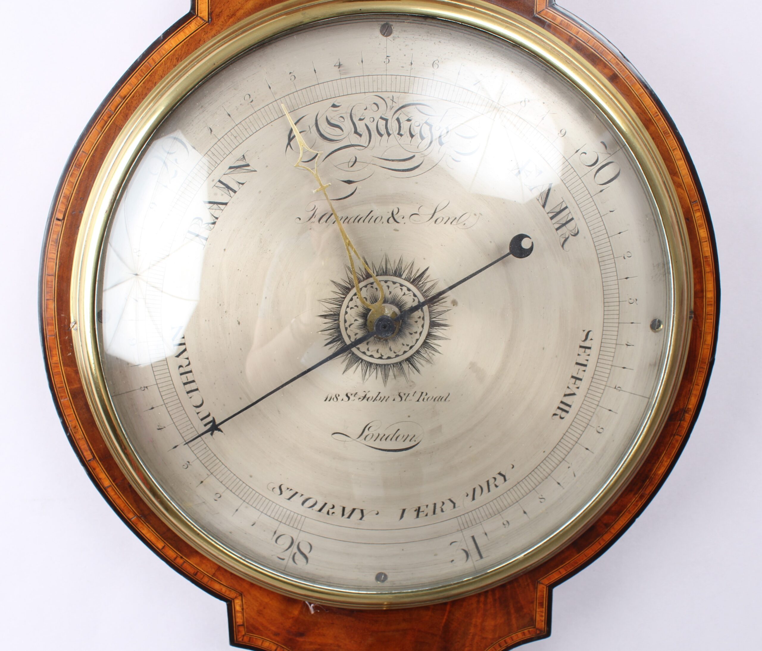 Early 19th century wheel barometer by F. Amadio and Son