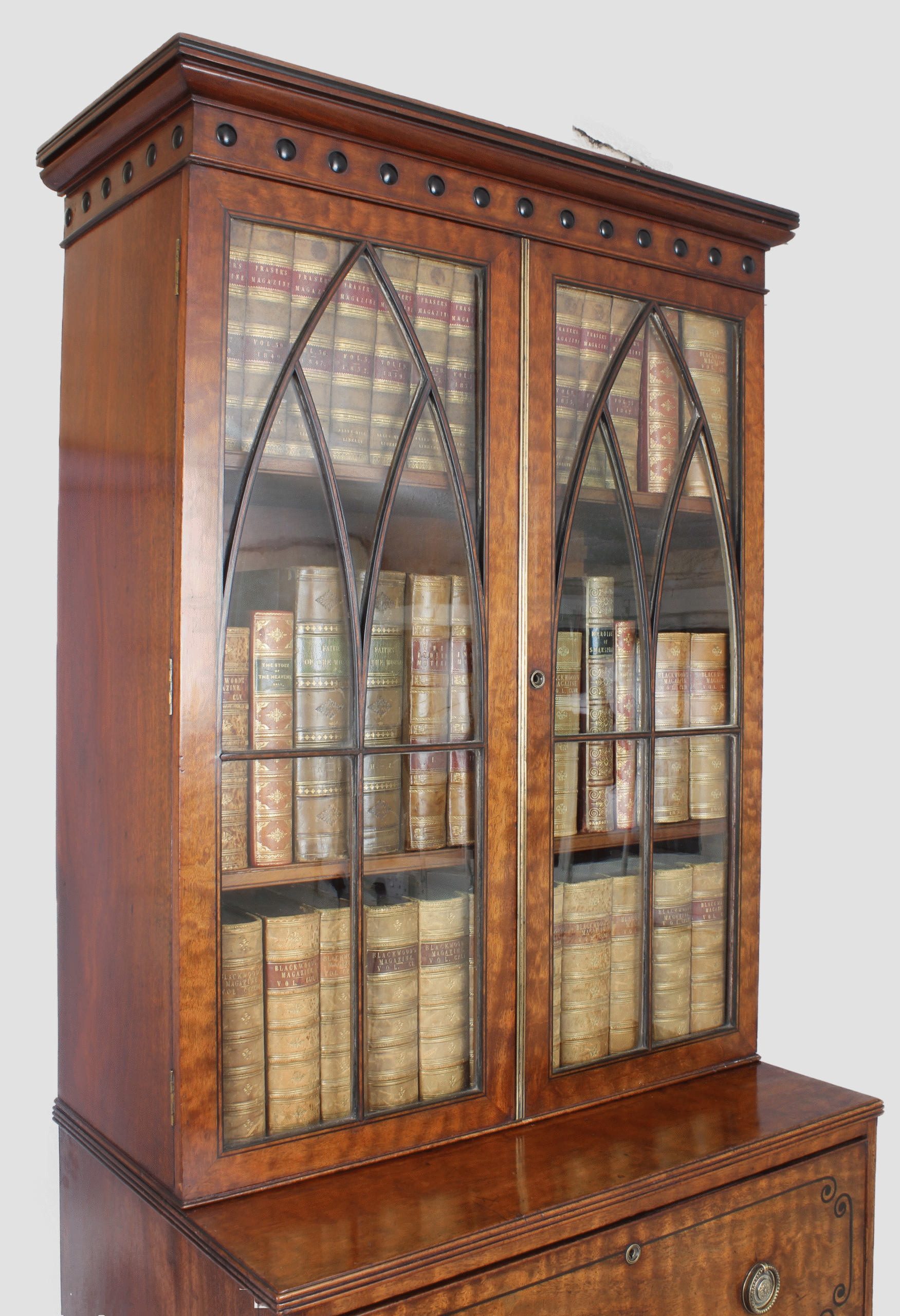 Small and well-proportioned George III period secretaire cabinet