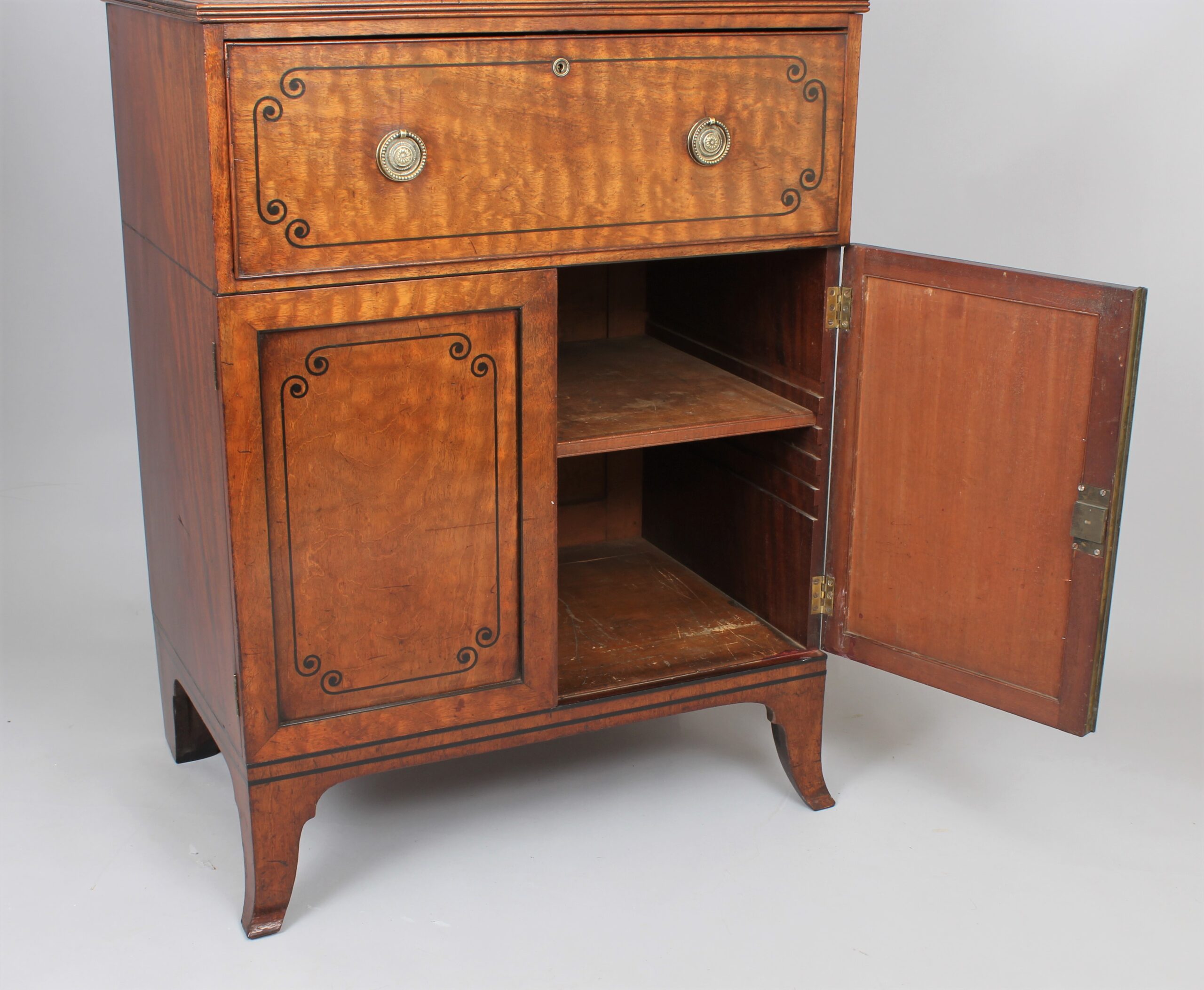 Small and well-proportioned George III period secretaire cabinet